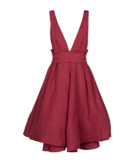 Brock Collection Quesyn Linen Minidress In Red