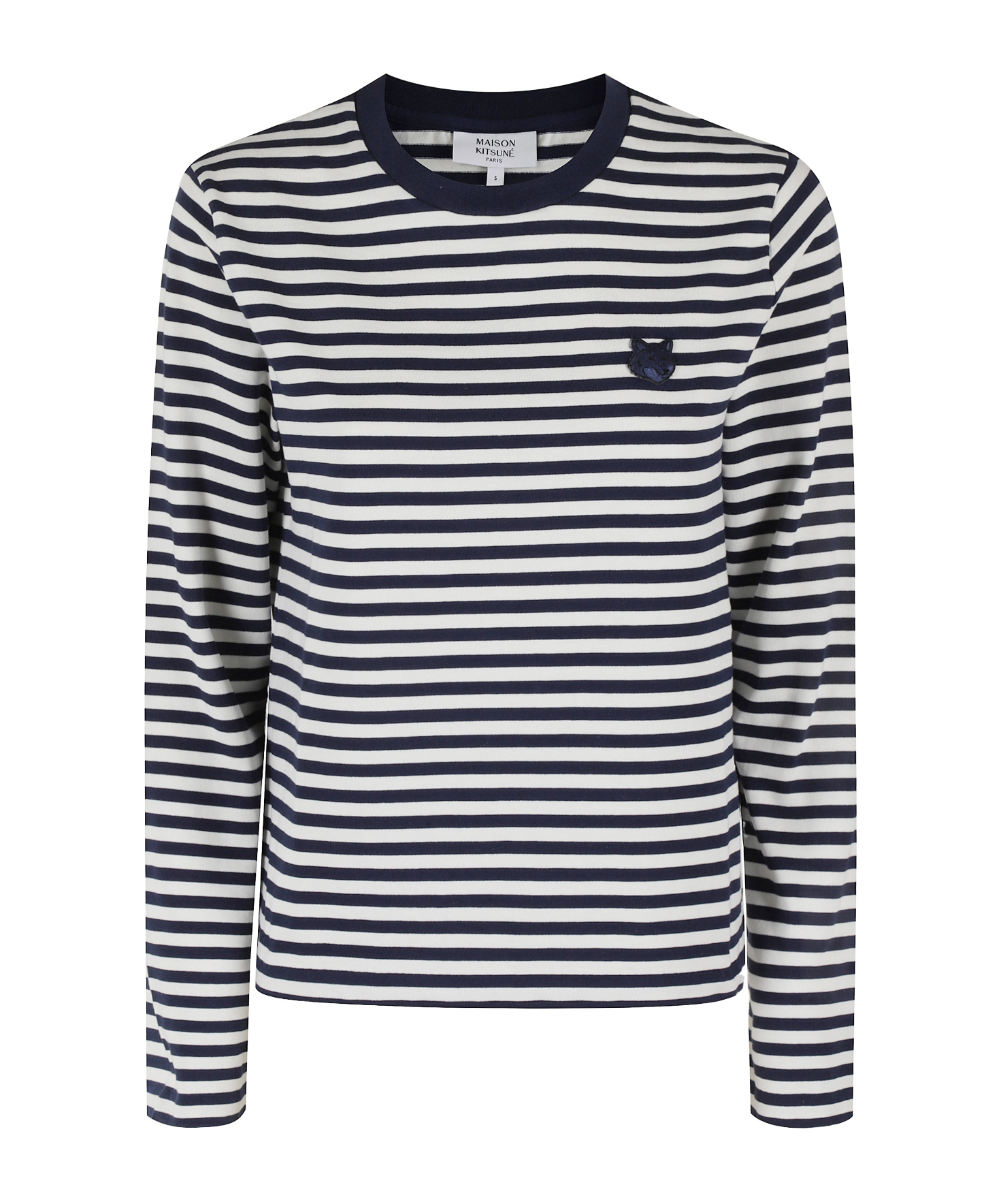 Maison Kitsuné Bold Fox Head Striped T-shirt In Multi