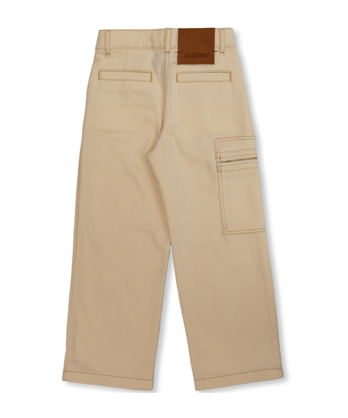 Jacquemus Lenfant Pleated Detail Twill Trousers In Nude