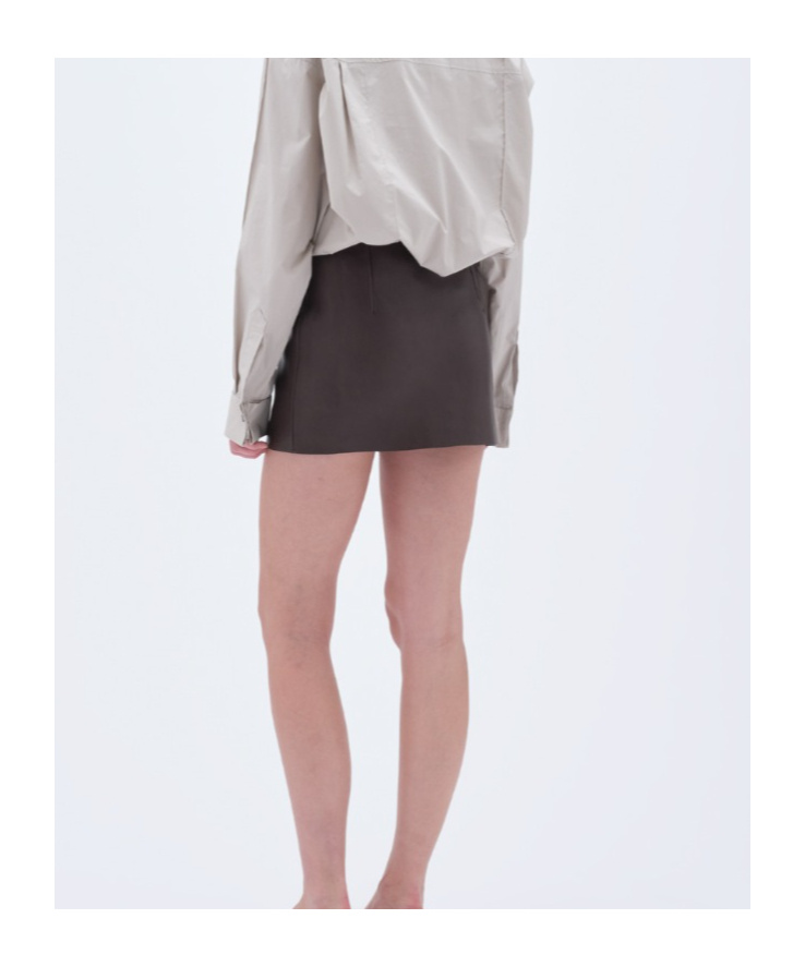 Remain Birger Christensen Leather Mini Skirt In Brown