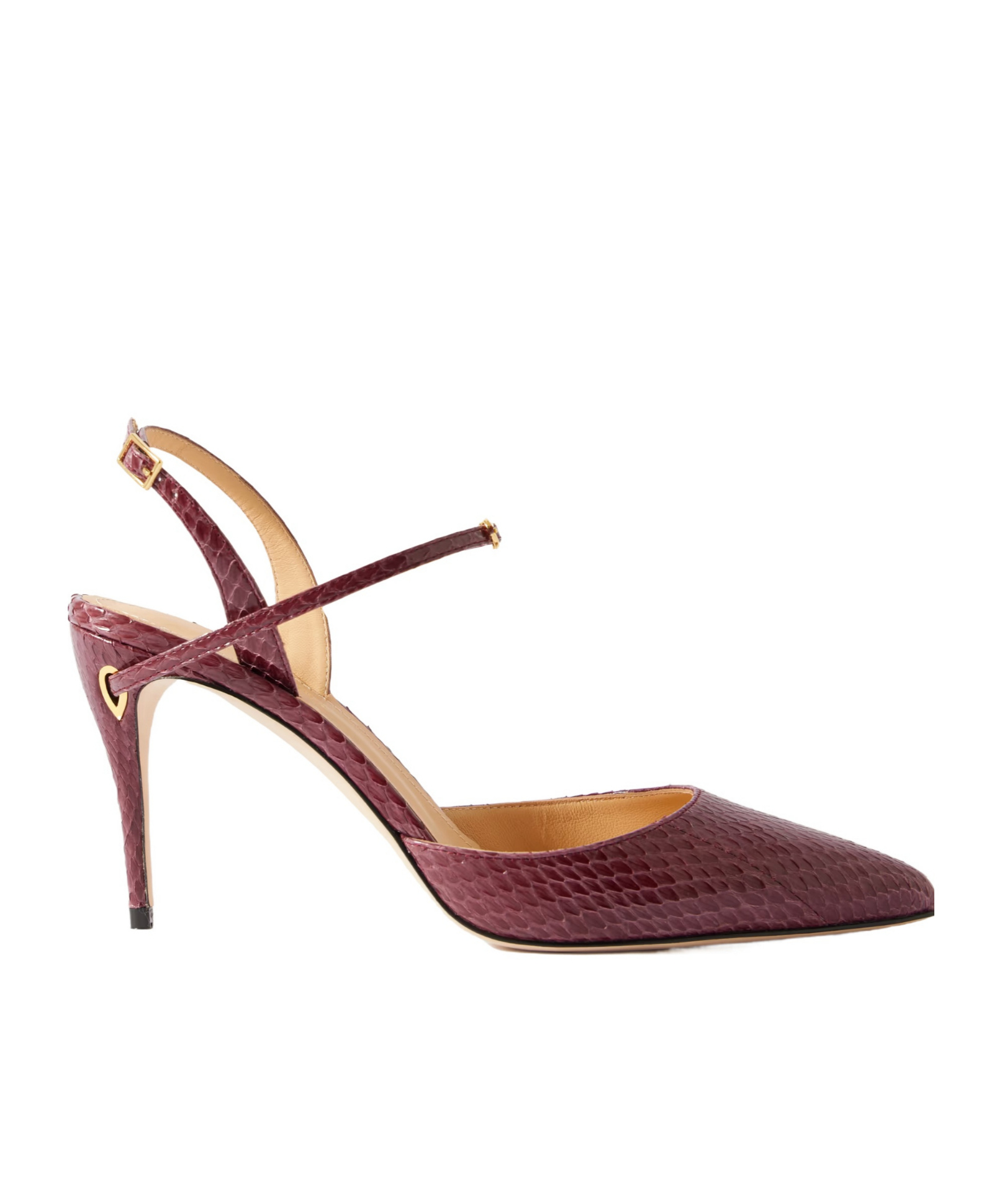 Jennifer Chamandi Vittorio 85 Elaphe Point-toe Slingback Pumps In Burgundy