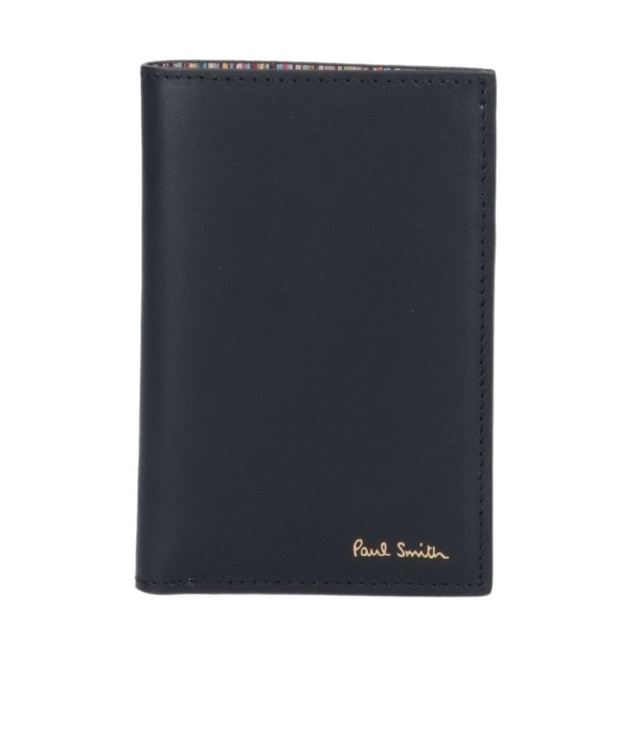 Paul Smith 'signature Stripe' Card Holder In Black