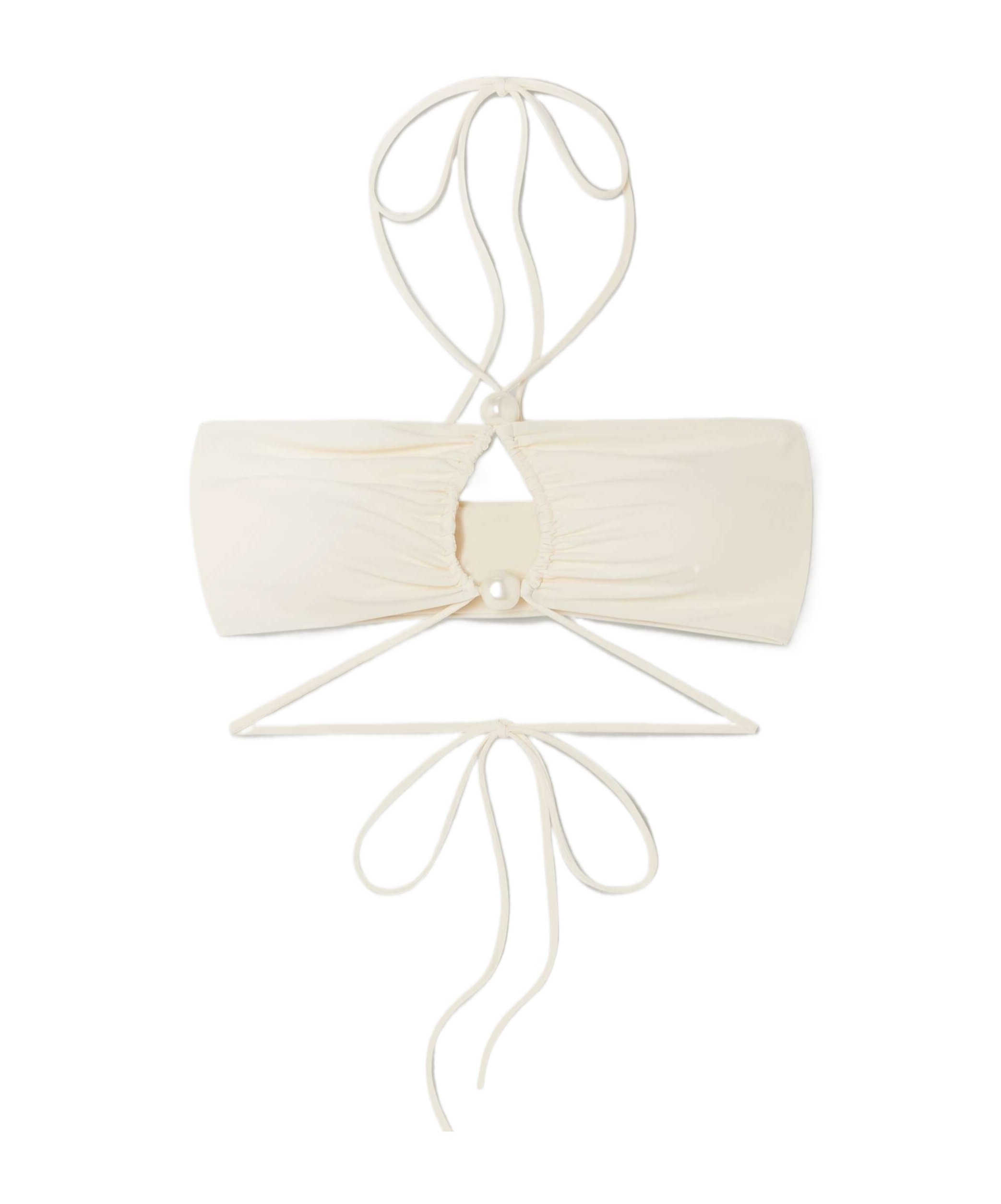 Shop Magda Butrym Halterneck Bandeau Top In White