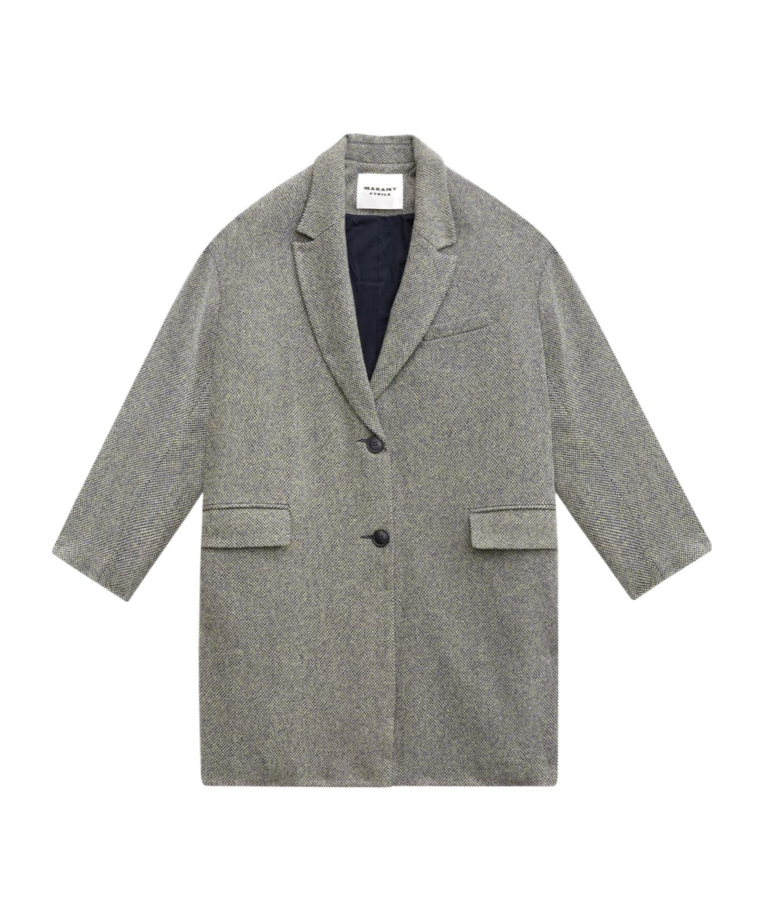 Isabel Marant Étoile Limiza Solid Color Blended Wool Coat In Gray