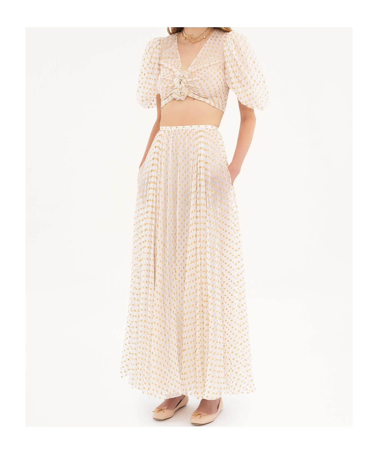 Chloé Pleated Skirts In White