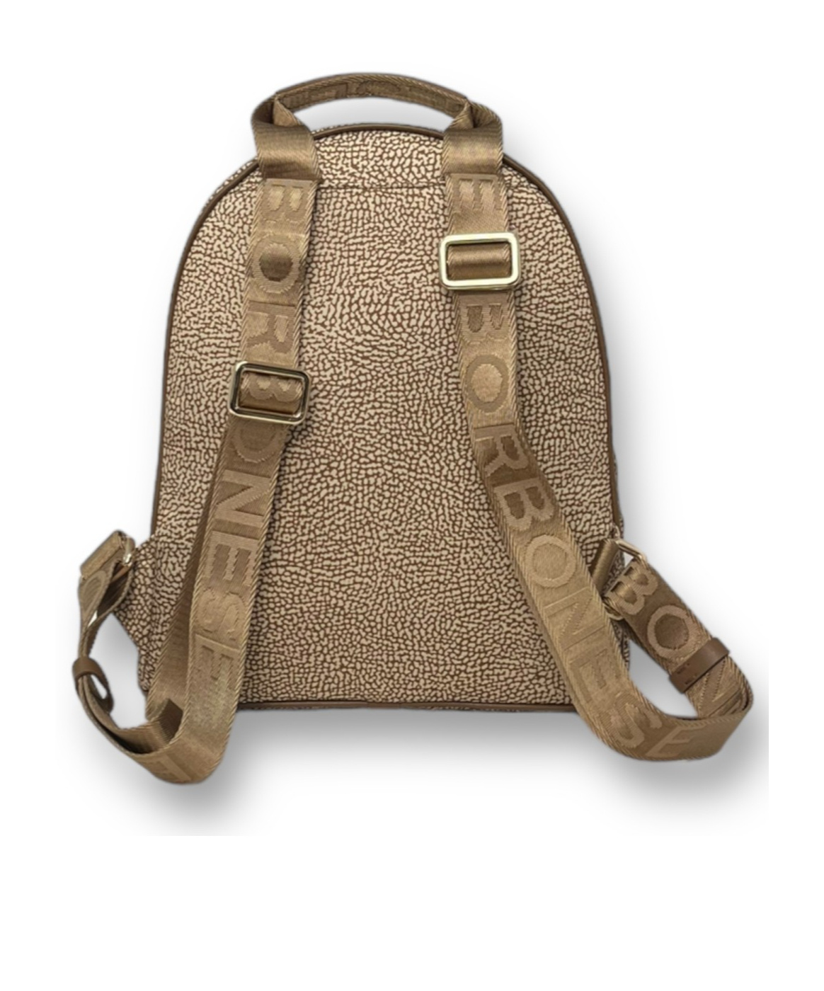 Borbonese Zippered Backpack In Nude