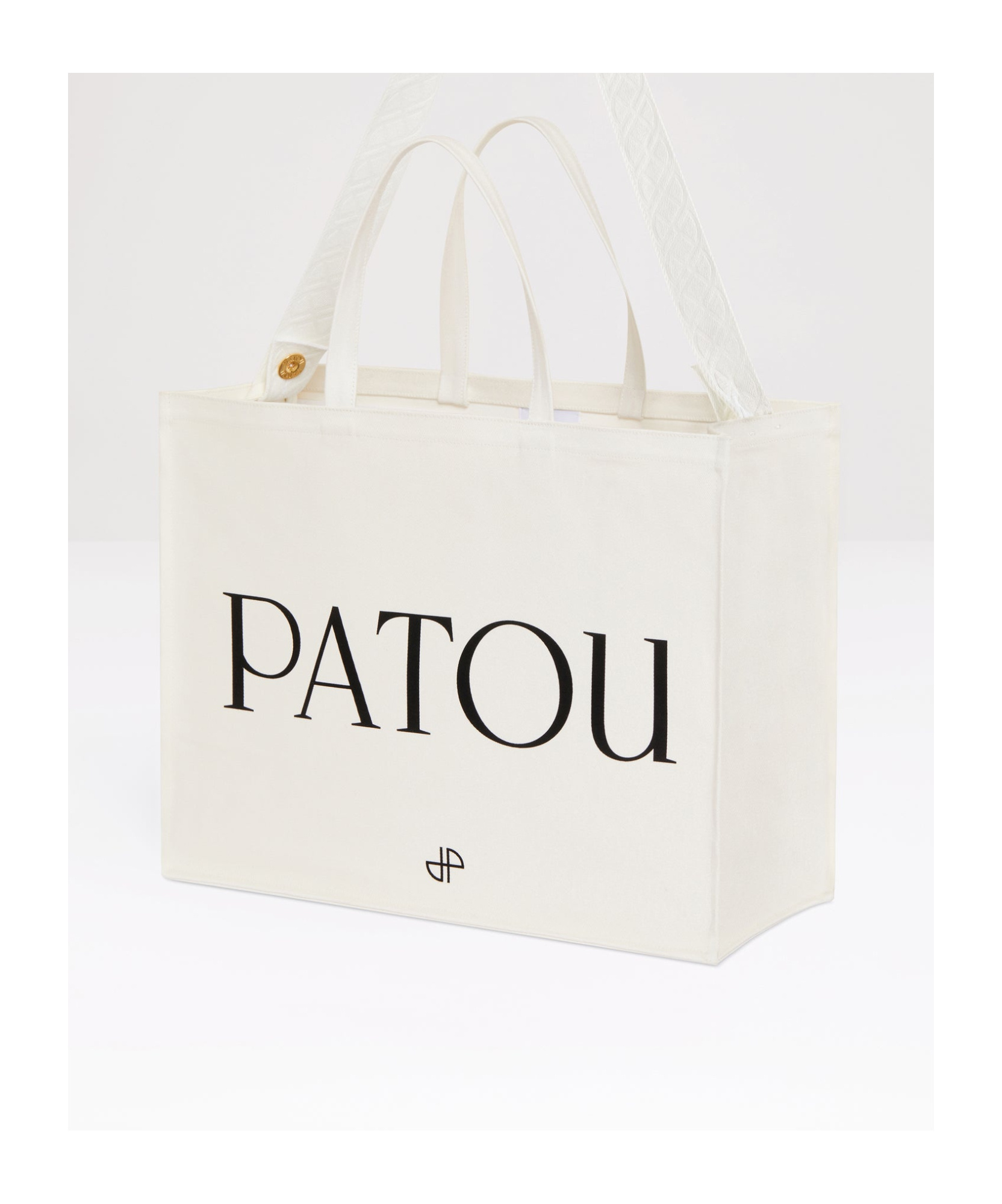 Patou Logo-embroidered Canvas Tote Bag In White