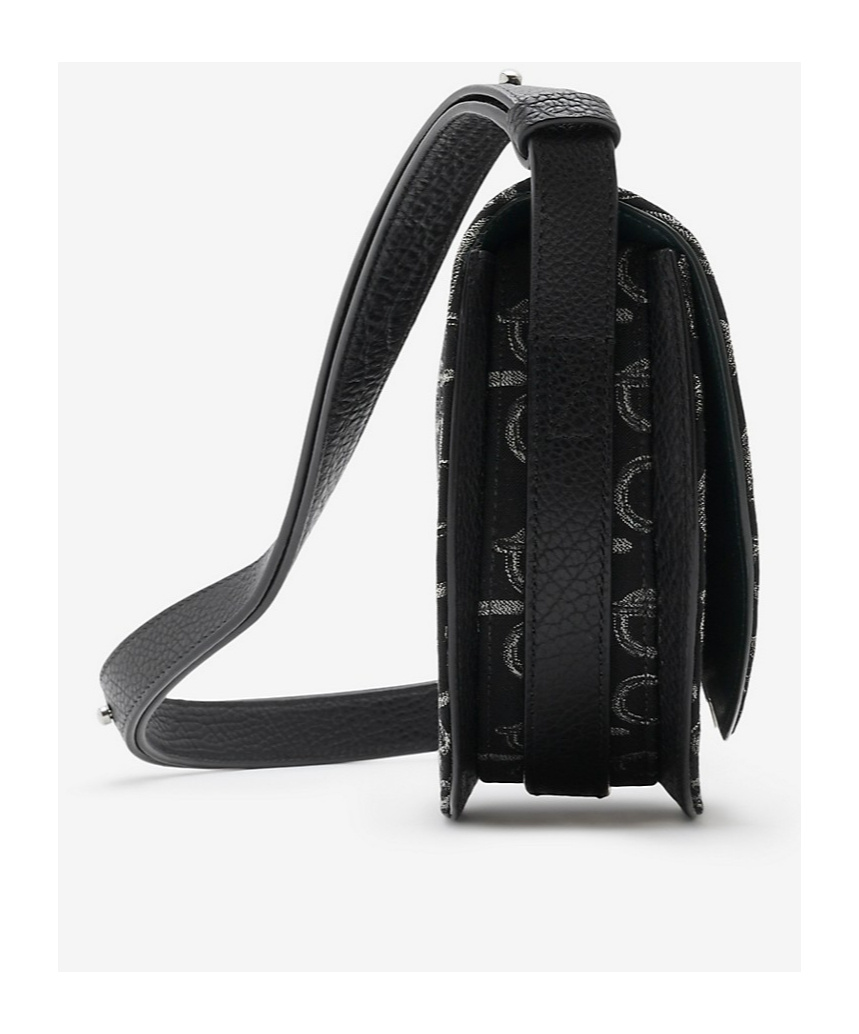 Burberry Mini Rocking Horse B-pattern Crossbody Bag In Black