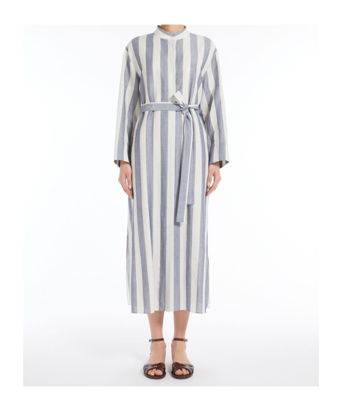 Max Mara Refined Midi Dress With Vertical Stripes