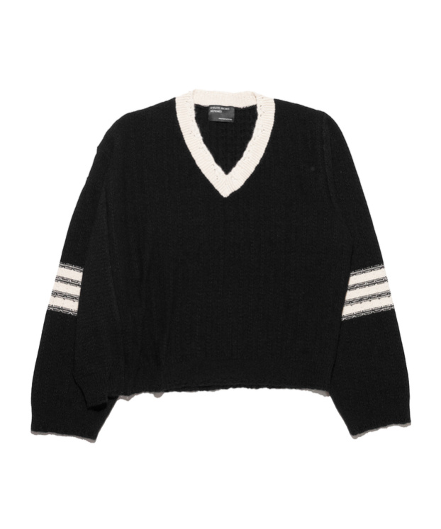 Enfants Riches Deprimes Asymmetrical Varsity V-neck Sweater