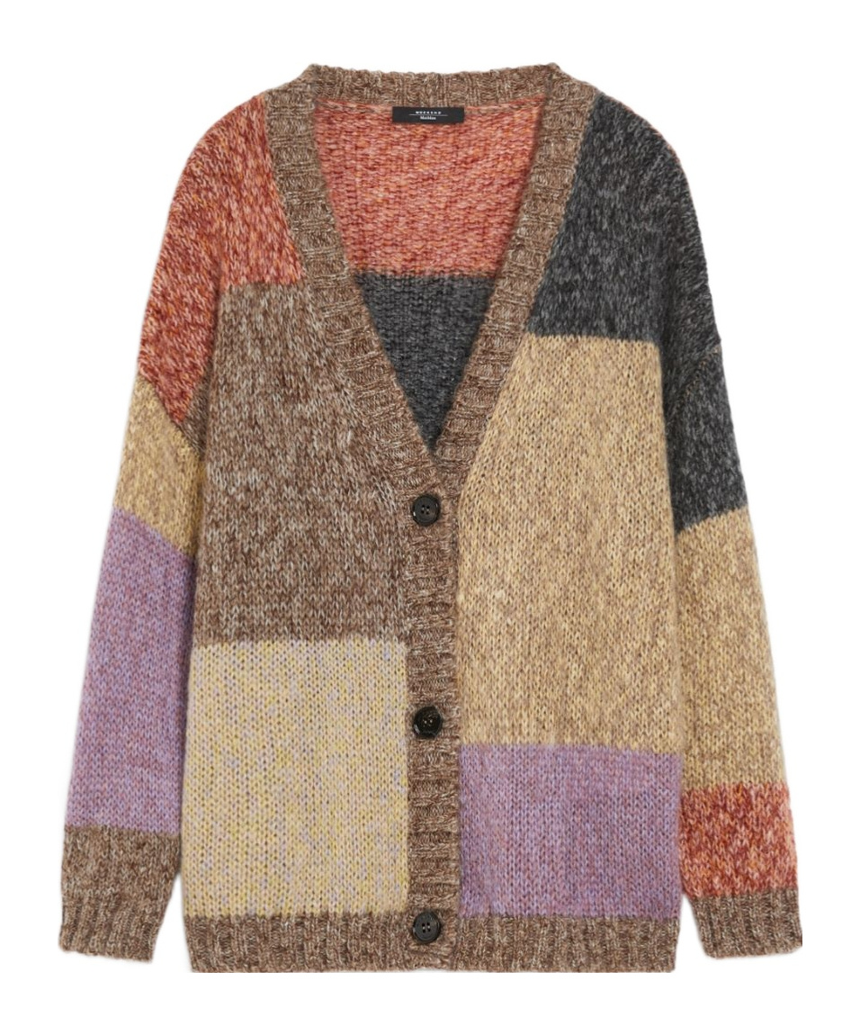Weekend Max Mara Multicolor Acrylic Blend Camera Cardigan In Nude
