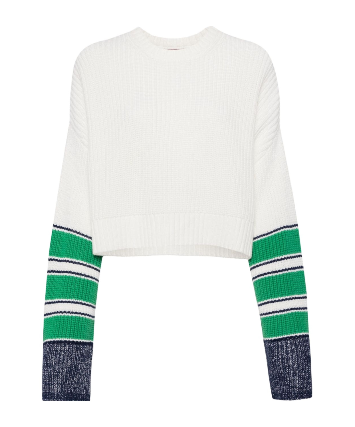 Shop Staud Long-sleeved Sweater In White