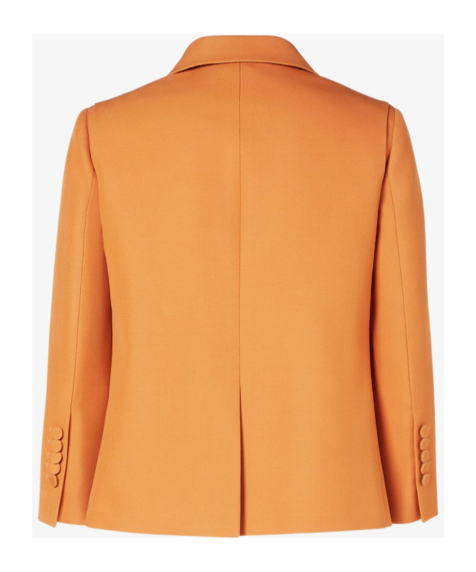 Fendi Orange Grain De Poudre Wool Jacket In Orange