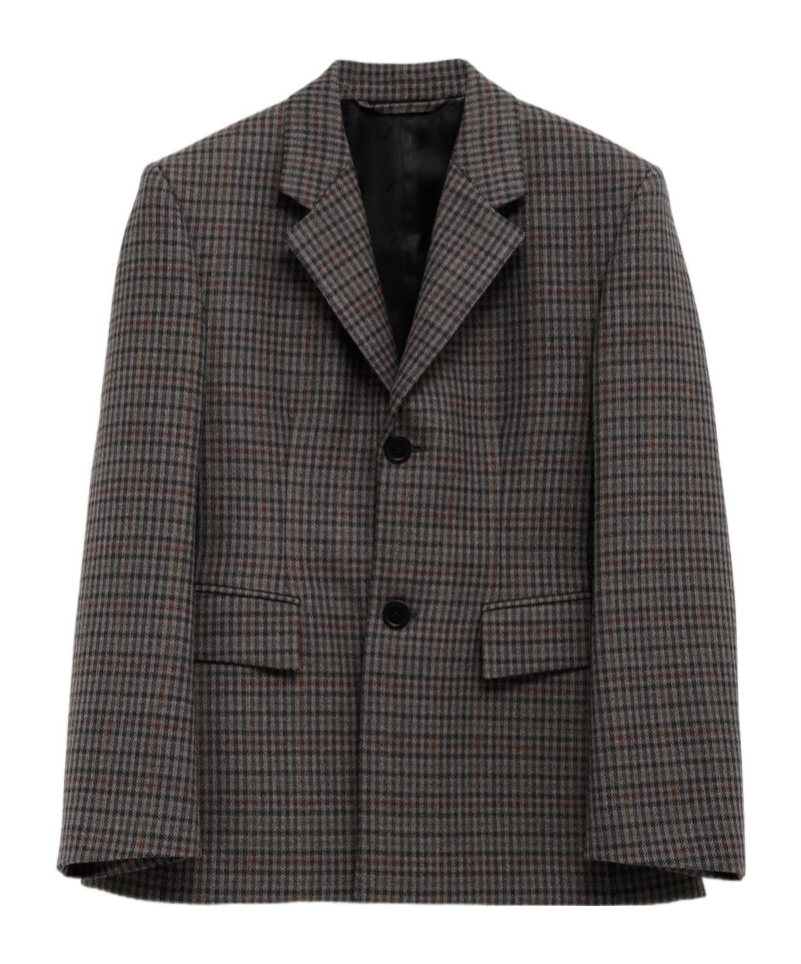 Balenciaga Check-pattern Blazer In Black