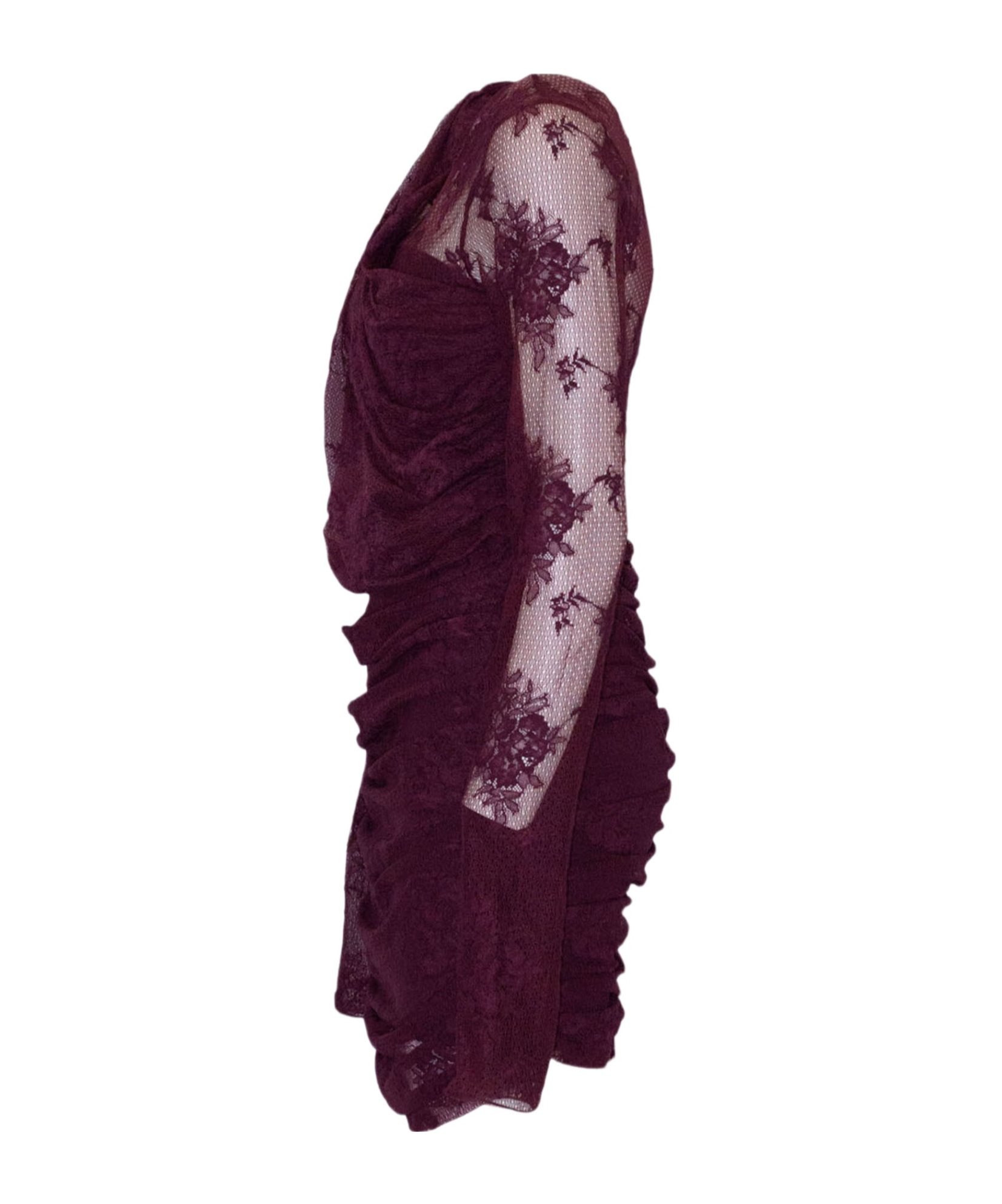 The Andamane Lace Cape Dress In Purple