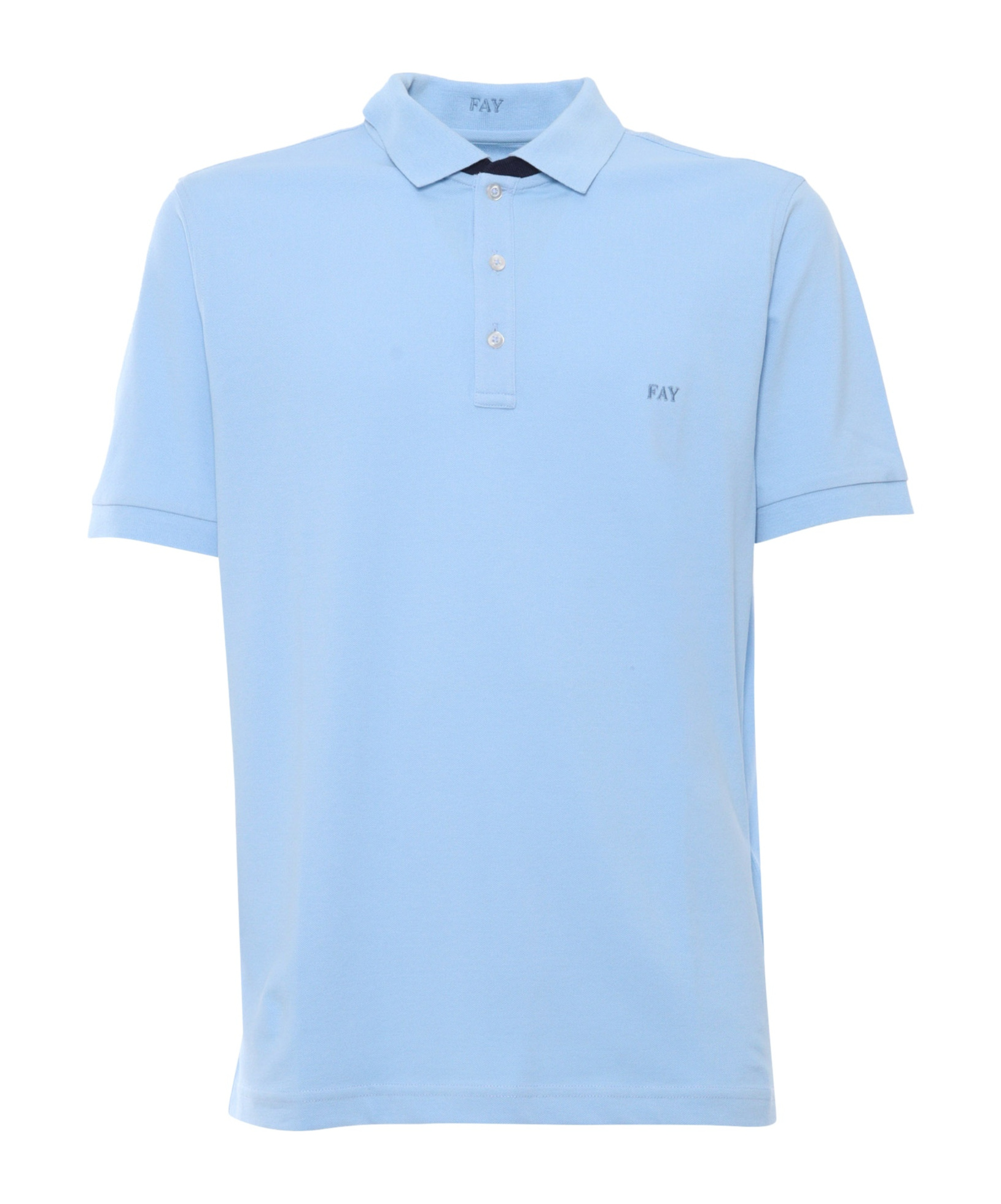Fay Polo Db Collar Piquet In Blue