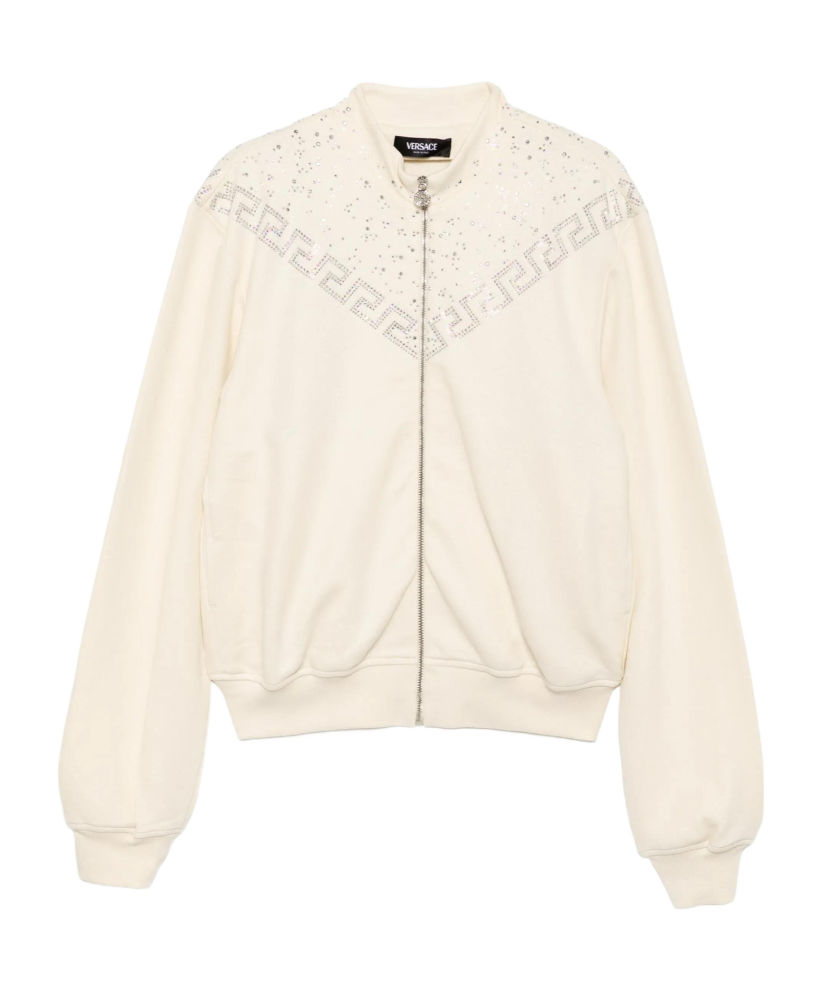 Versace Greca-embroidered Sweatshirt In Neutral