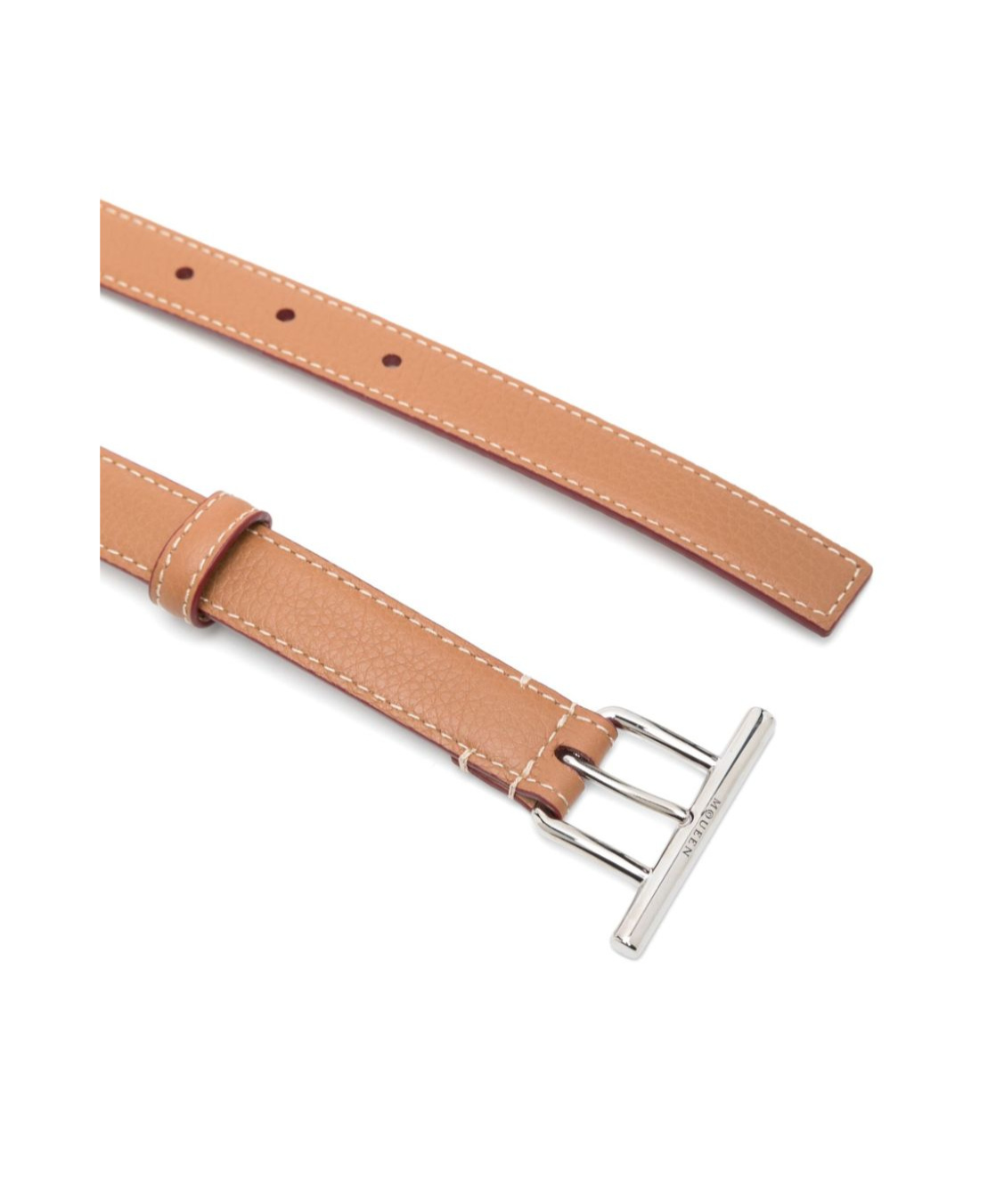 Alexander Mcqueen Beige Leather Belt With Silver Buckle In Pink