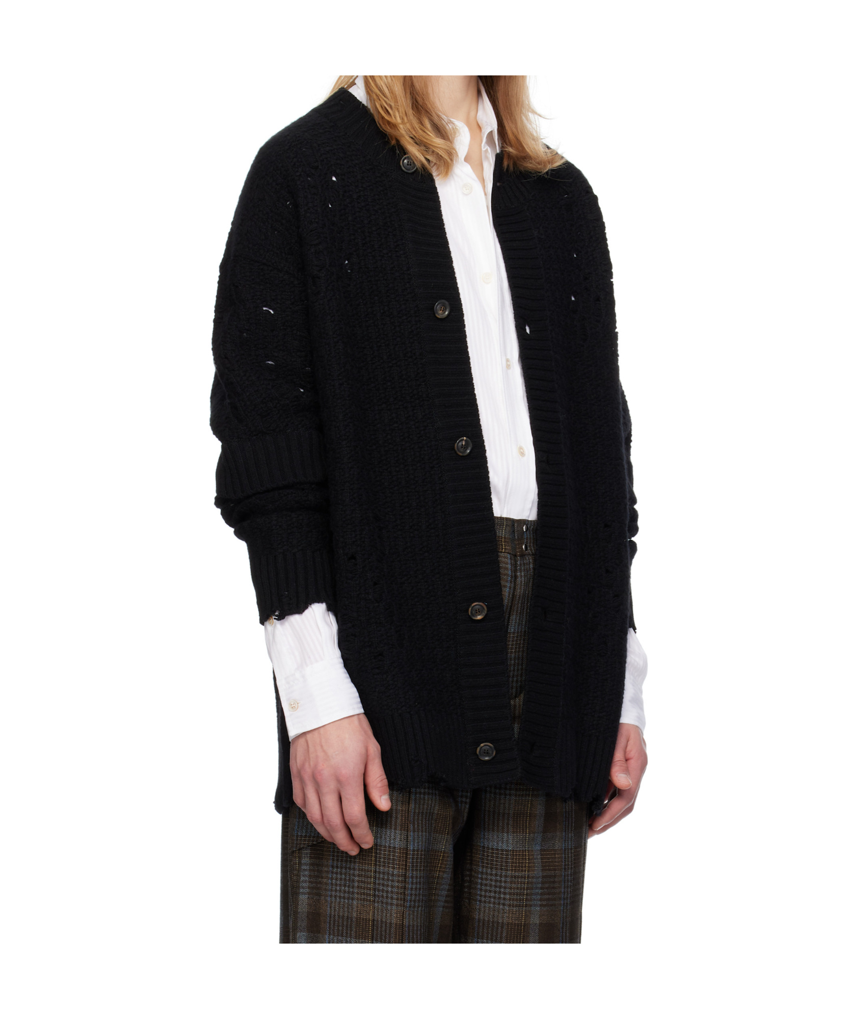 Andersson Bell Black Roghen Wool Long Cardigan In Black
