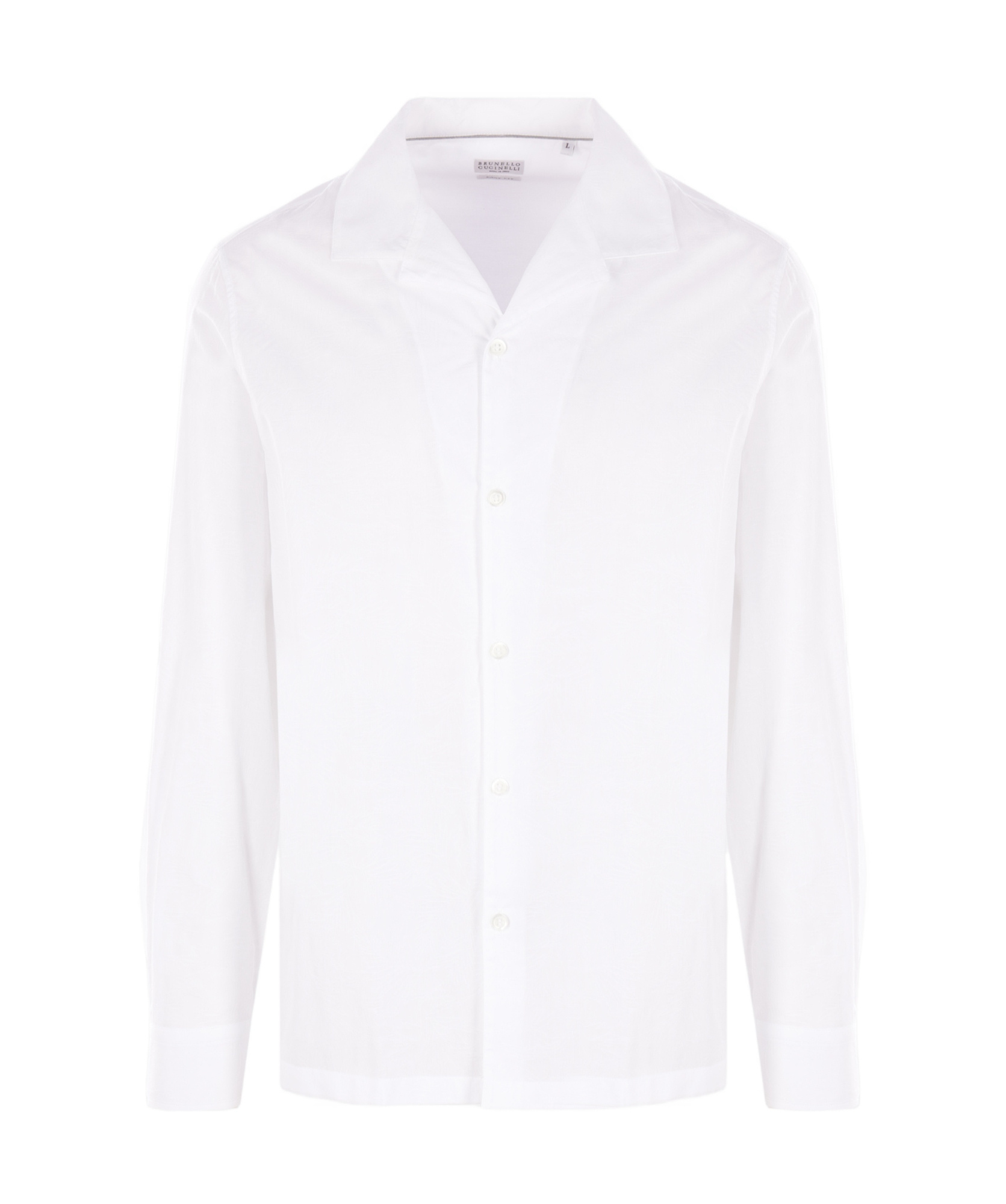 Brunello Cucinelli Jacquard Cotton Shirt In White