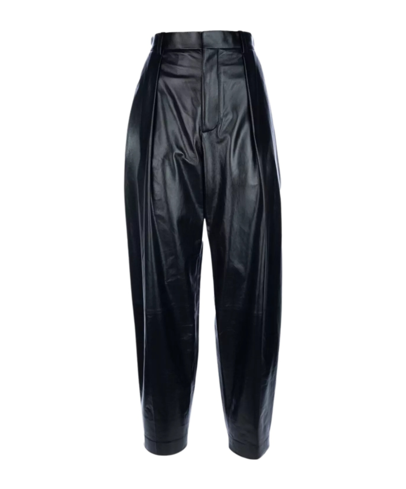 Bottega Veneta Pleated Trousers With Belt Loops And Pockets In Black