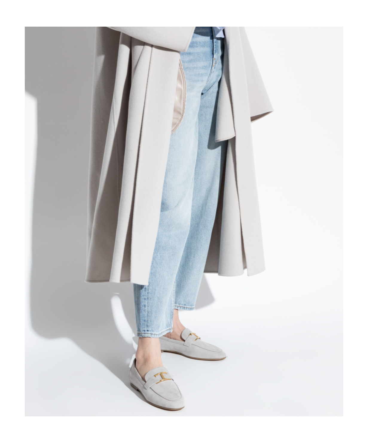 Tod's Leather Loafers In Gray