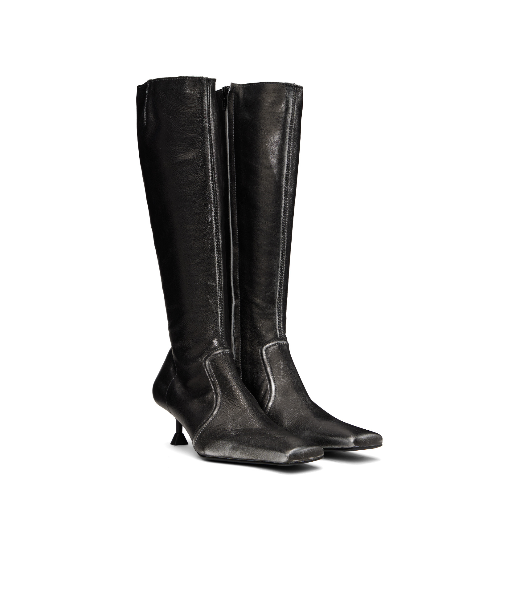 Miista Square-toed Boots In Black
