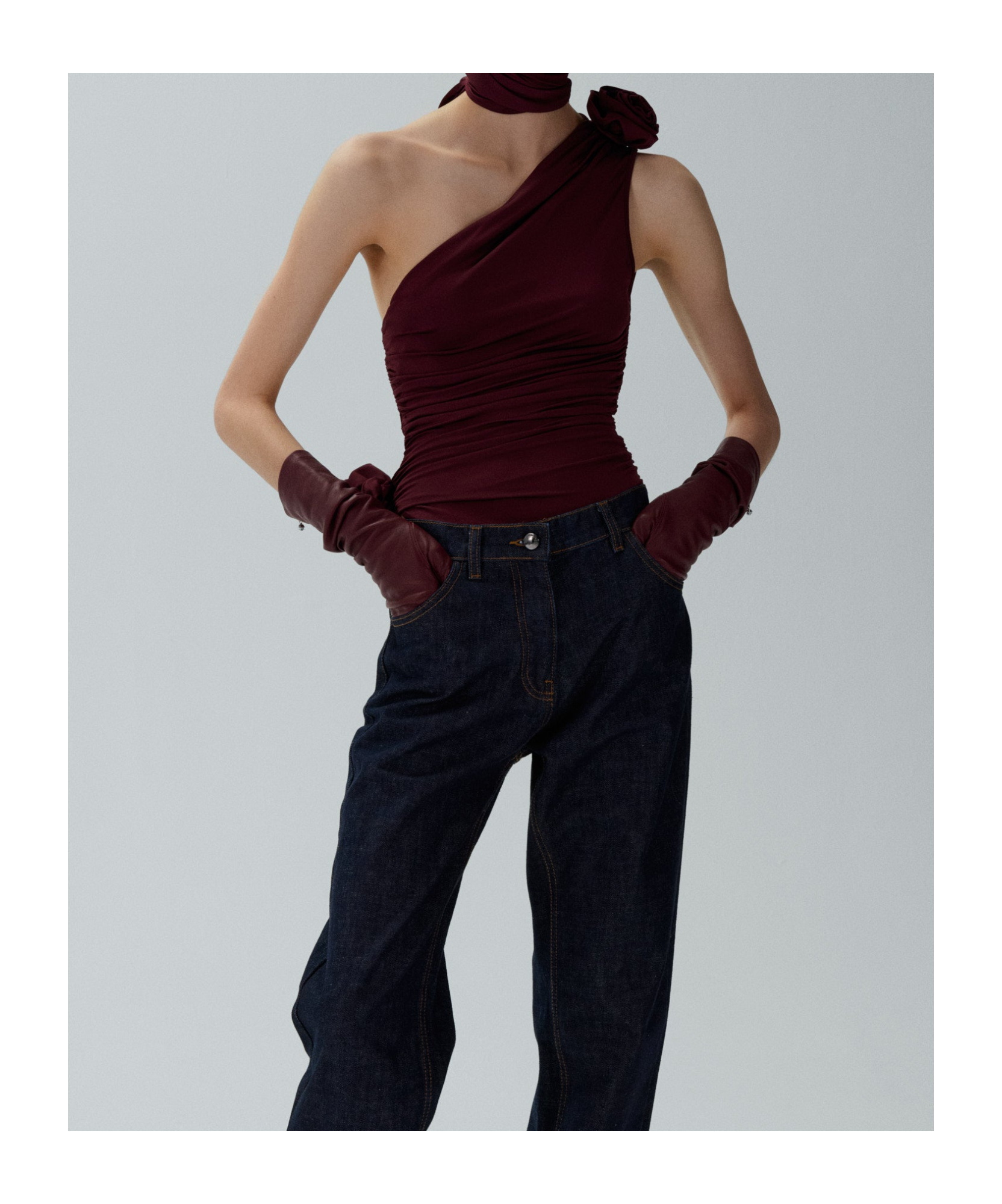 Shop Magda Butrym One-shoulder Top In Red