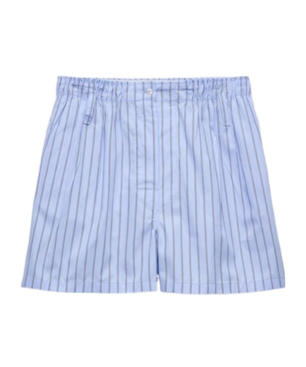 Prada Striped Poplin Bermudas In Blue