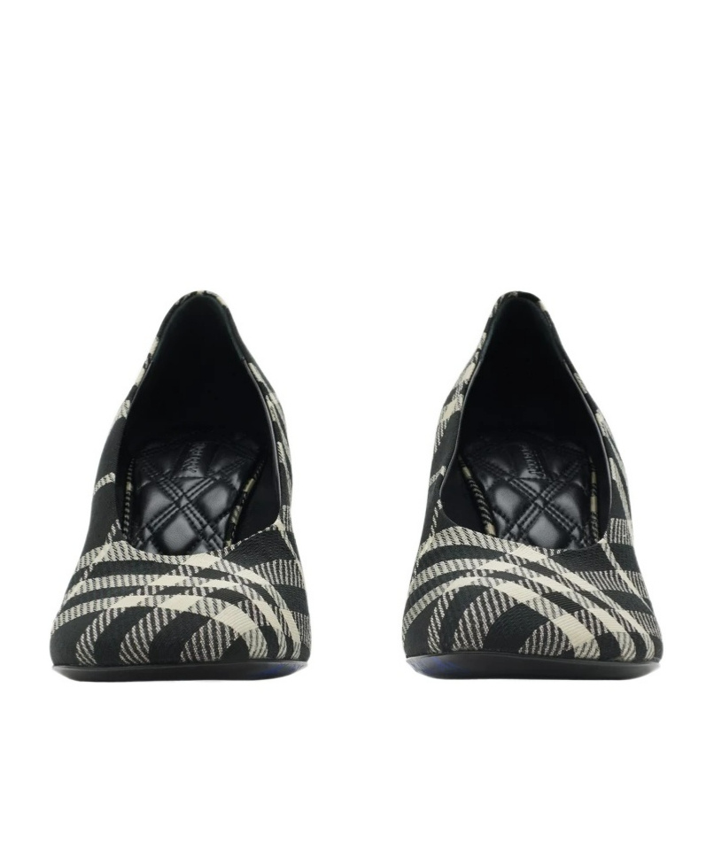 Burberry Woman Pumps Black Size 7 Textile Fibers In Black