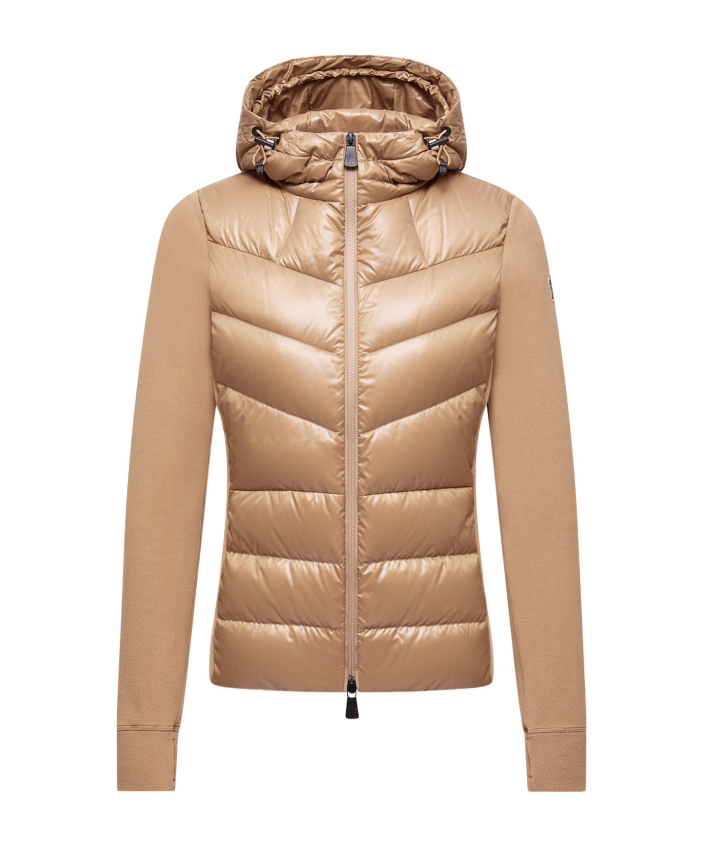 Moncler Padded Zip-up Hoodie In Nude
