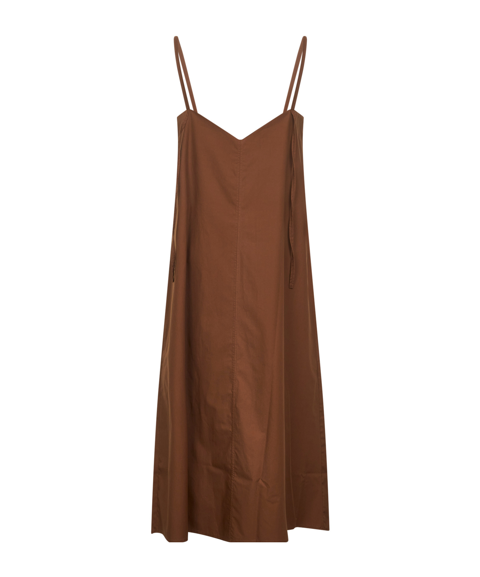 Studio Nicholson Brown Cotton Oma Midi Slip Dress In Brown