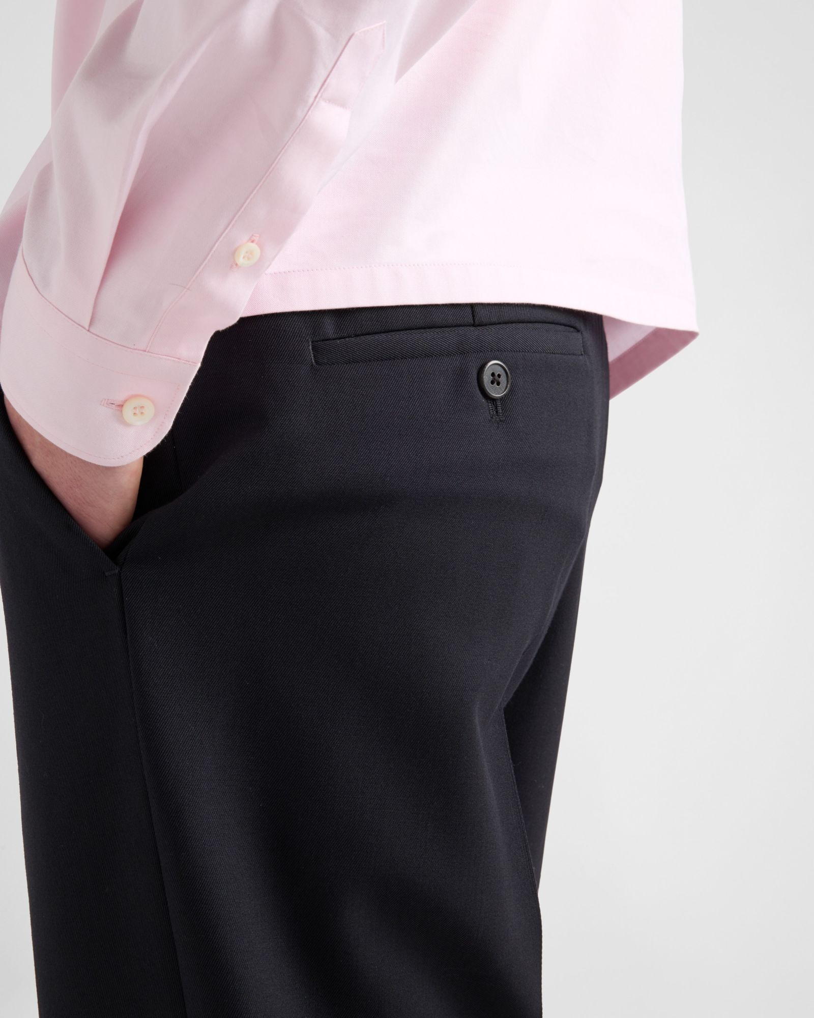 Prada Wool Slim Tailored Trousers In Blue