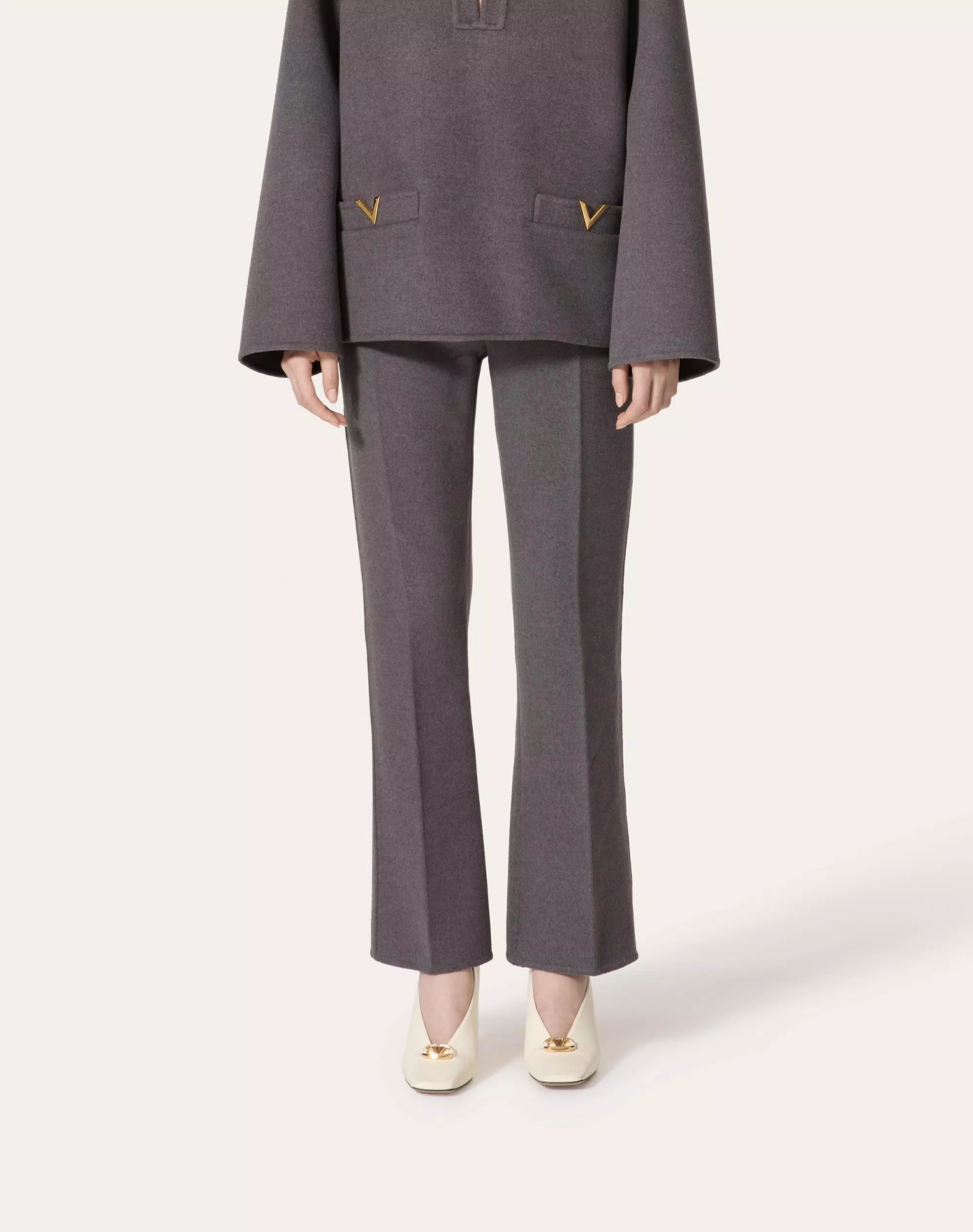 Valentino Virgin Wool-cashmere Tailored Trousers In Black