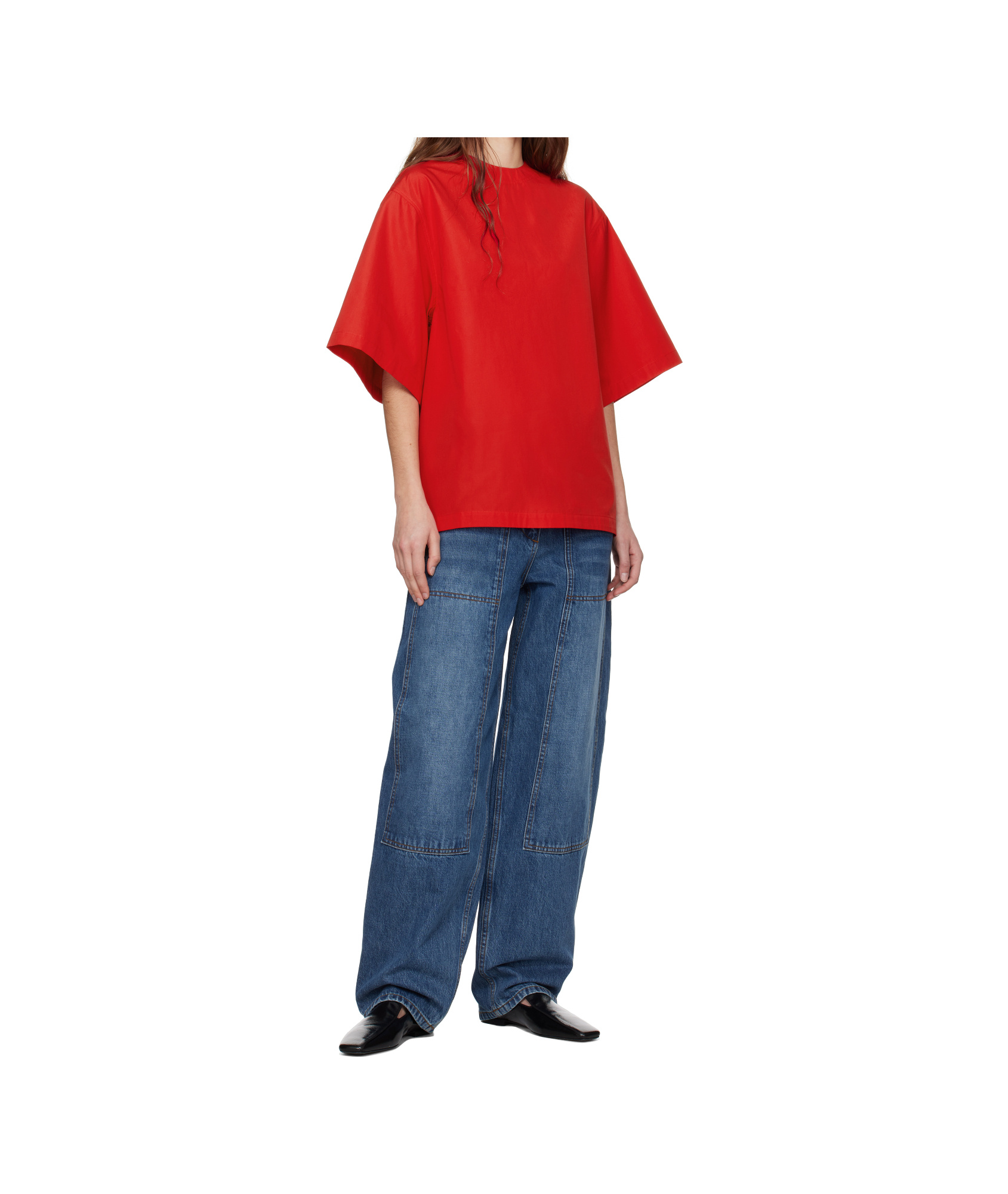 Co Red Oversized Poplin T-shirt