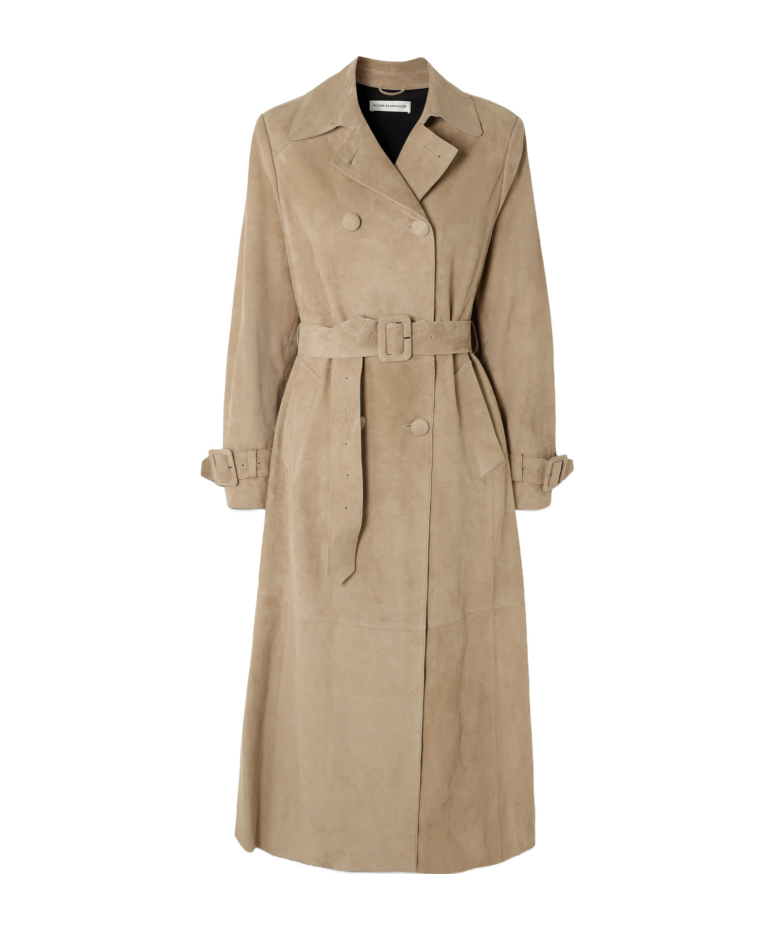 Nour Hammour Long-sleeved Trench Coat In Neutral