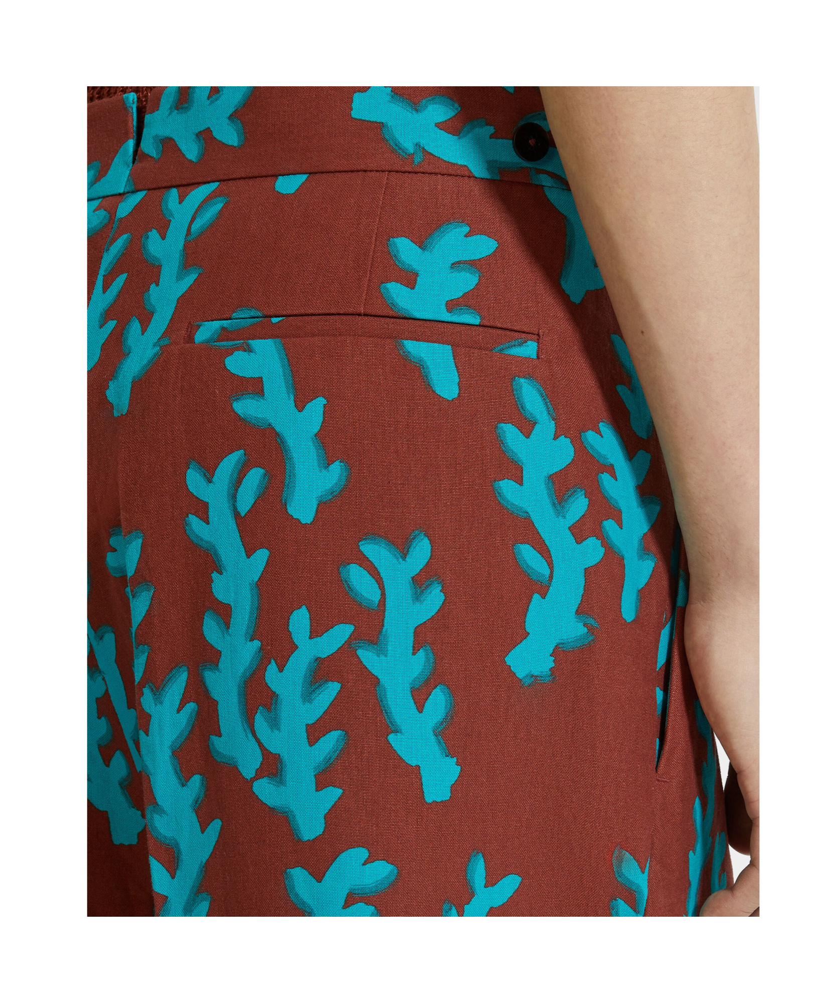 Zegna Brick Red And Bright Teal Blue Oasi Lino Shorts In Brown