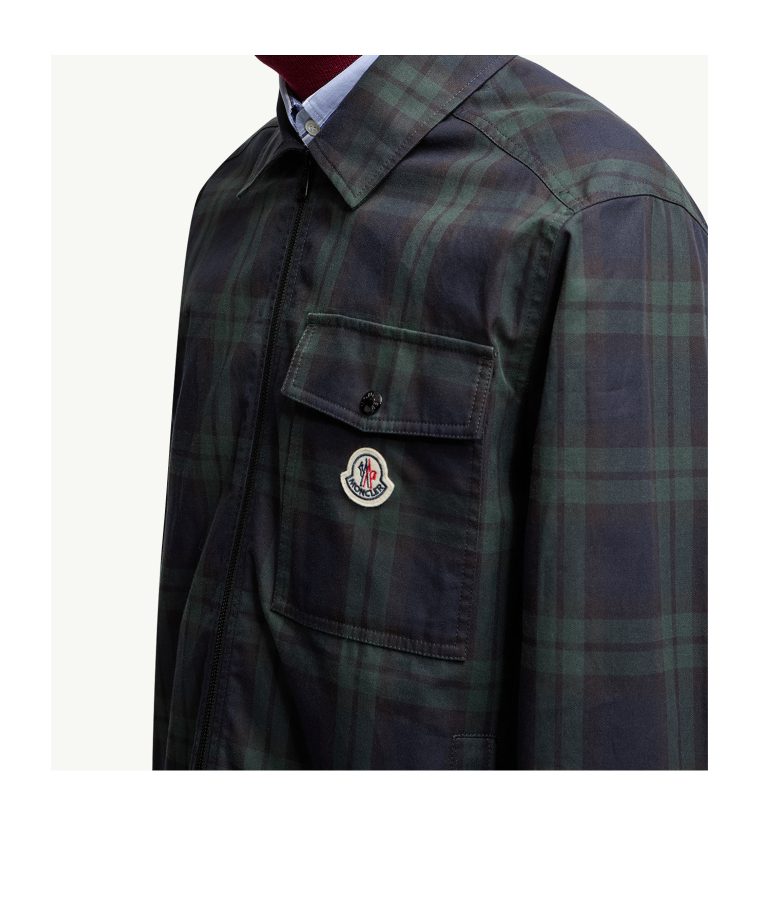 Moncler Plaid Long Sleeve Shirt In Multi