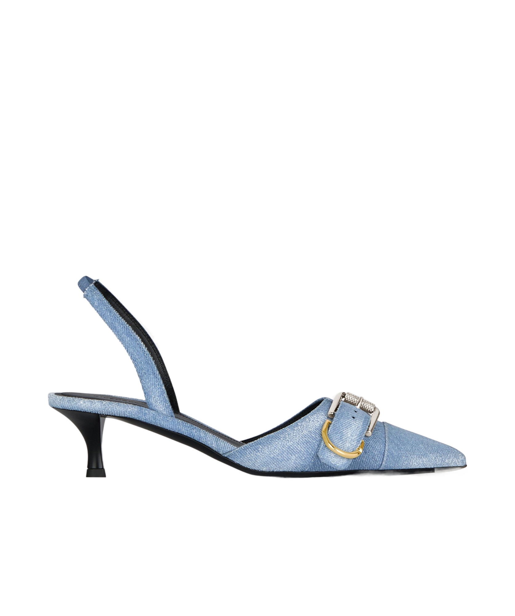 Givenchy Voyou Denim Buckle Slingback Pumps In Blue