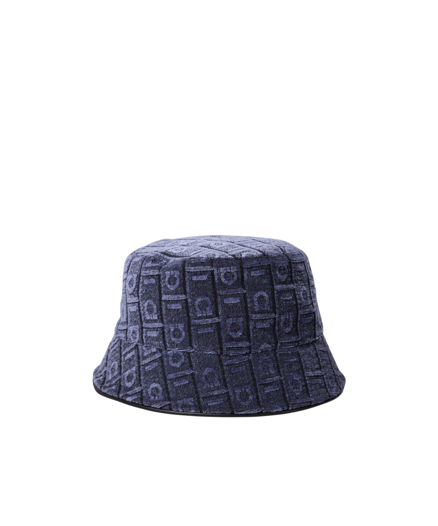 Ferragamo Logo Jacquard Cloche Hat In Blue