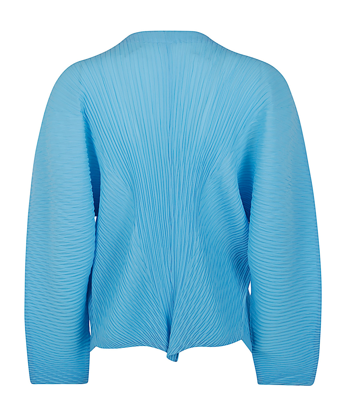 Issey Miyake Leaf Pleats Cardigan In Blue