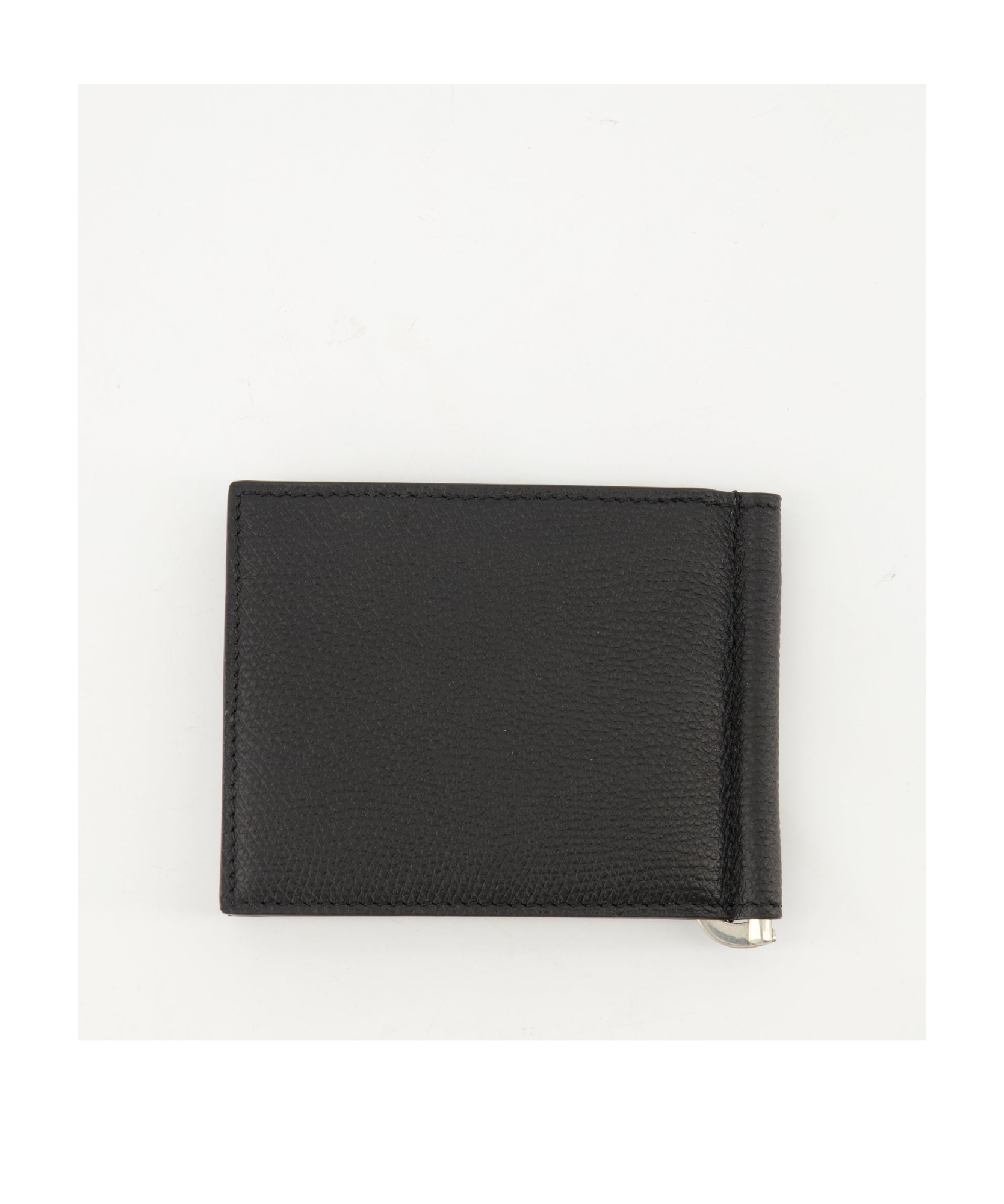 Valentino Vlogo Bi-fold Leather Wallet With Money Clip In Black