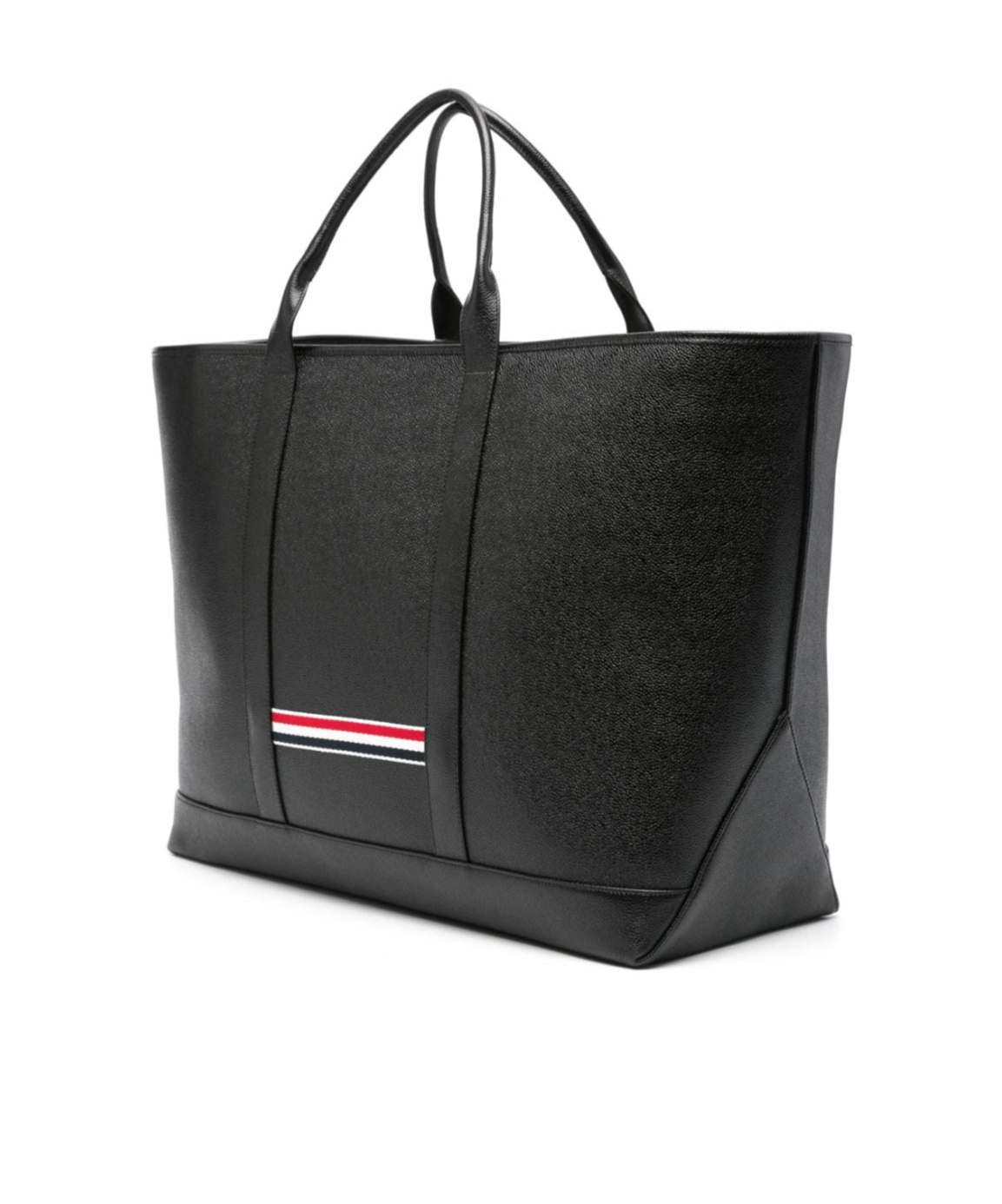 Thom Browne 4-bar Leather Tote Bag In Black