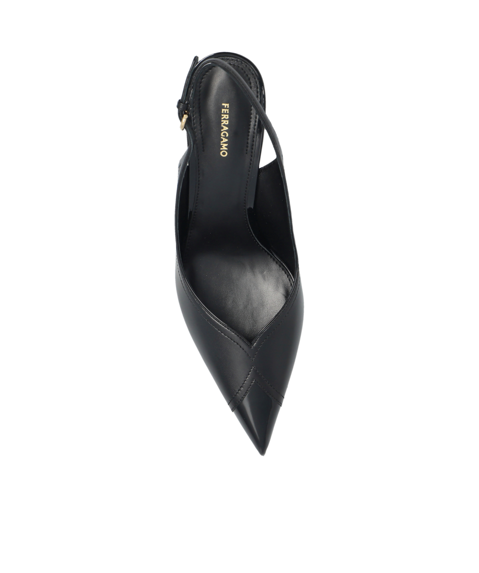 Ferragamo Egna 70 Leather Slingback Pumps In Black
