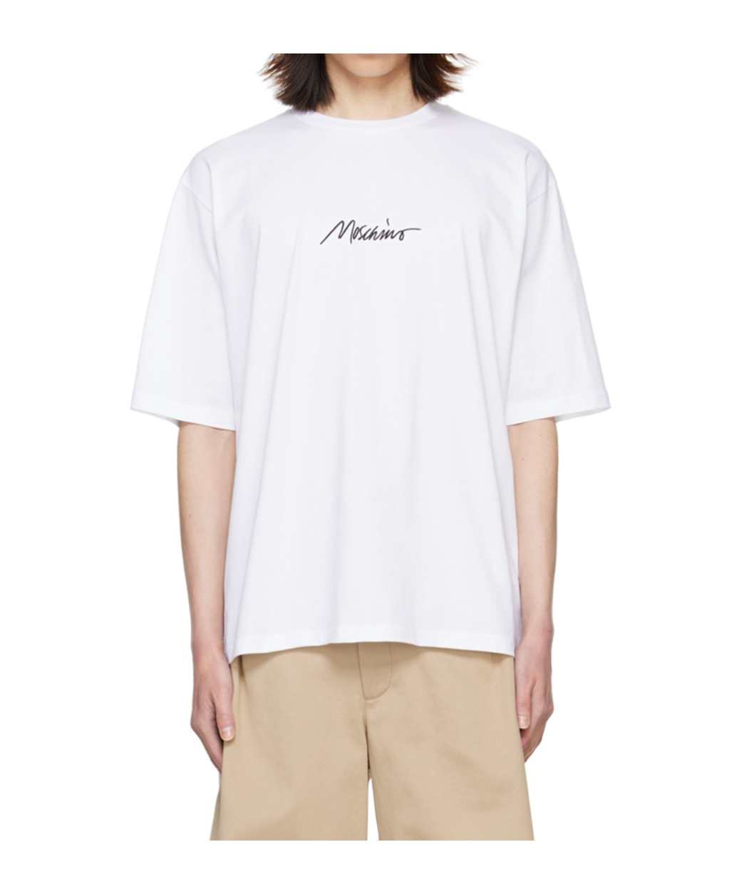 Moschino Short Sleeve Logo T Shirt White In White