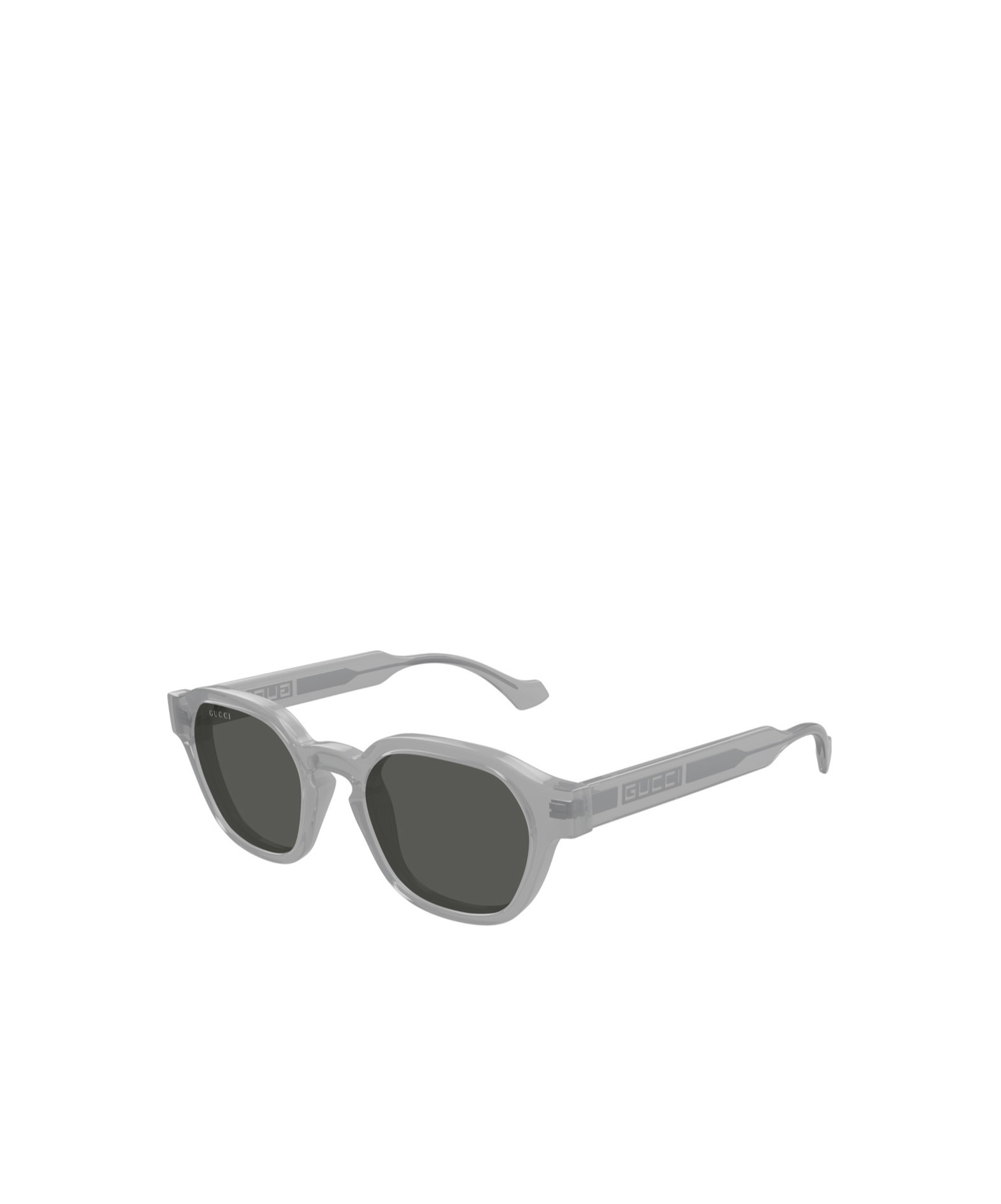 Gucci Gg1730s Linea Lettering 004 Grey Grey Sunglasses In Black