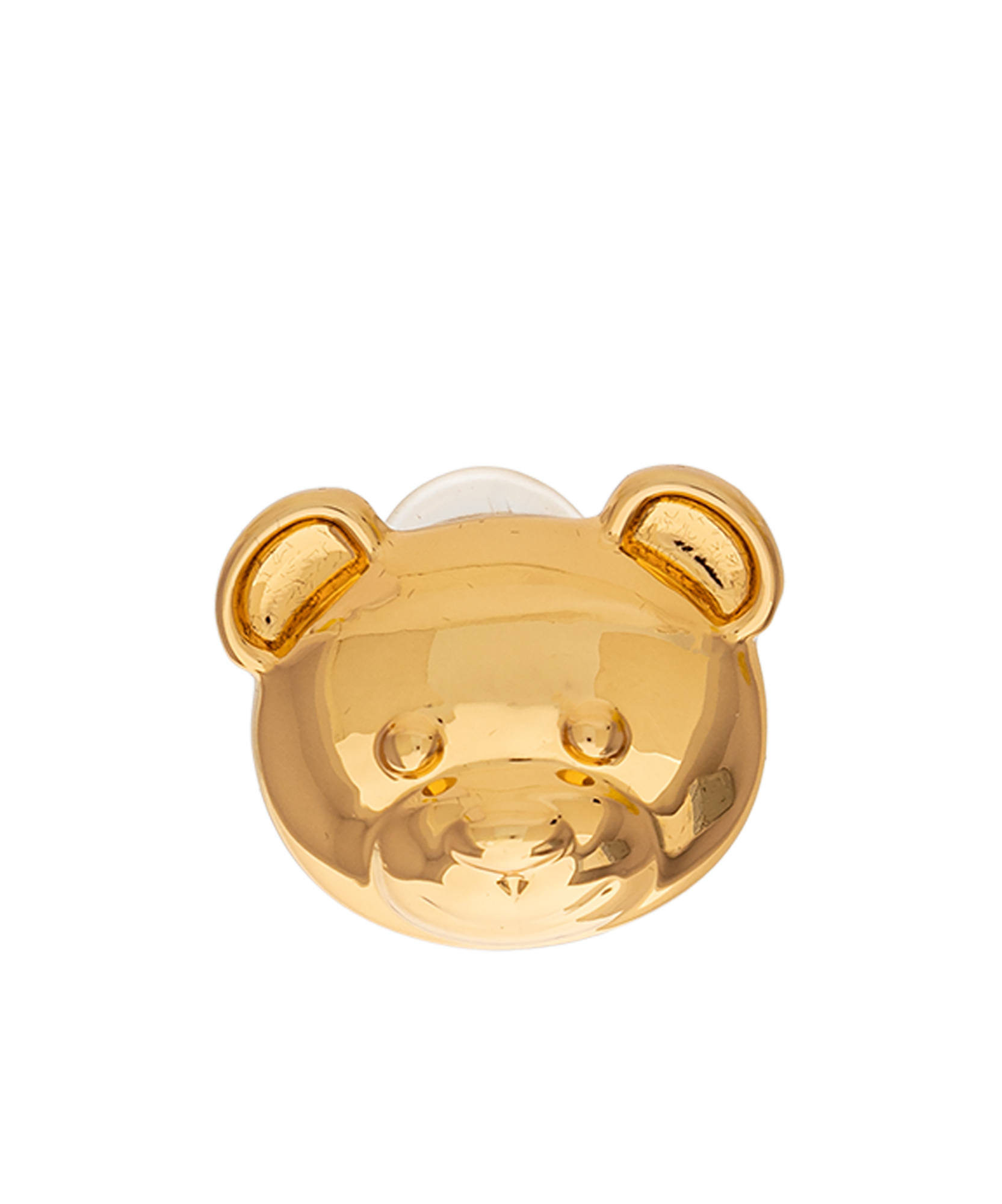 Moschino Teddy Bear Engraved Clip-on Earrings In Yellow