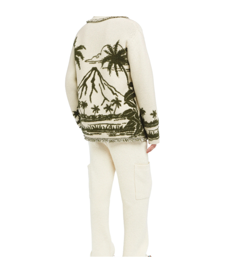 Alanui Palm-tree Fringed Cardigan In Multi