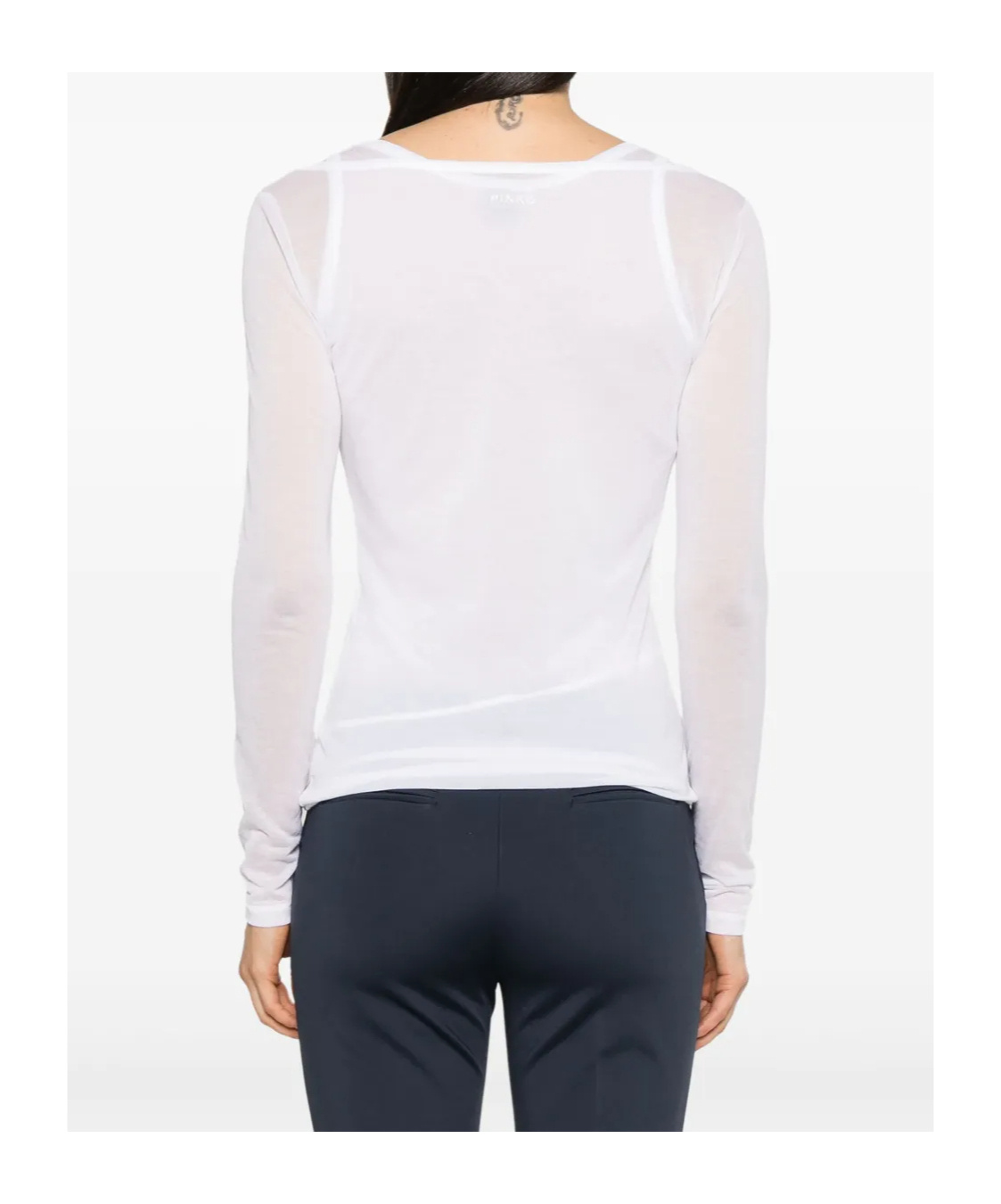 Pinko Long-sleeve Gauze T-shirt In White