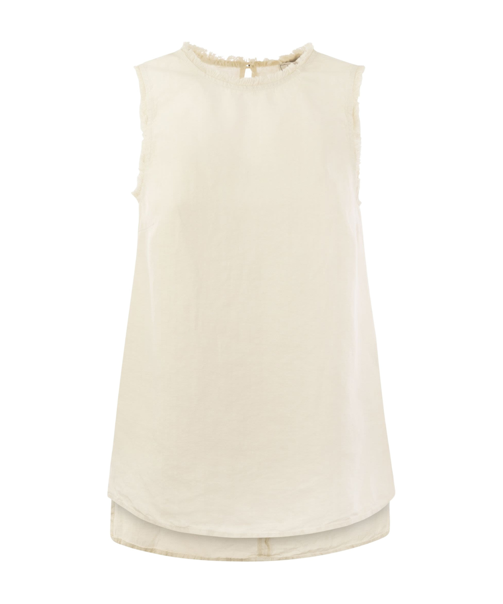 Peserico Sleeveless Linen Top In Neutral